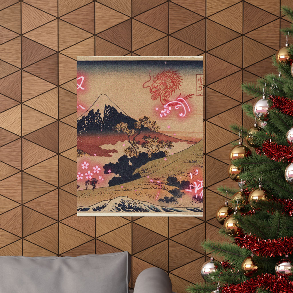 Japanese Street — The Inume Pass In Kai Province (Kōshū Inume Tōge), From The Series Thirty-Six Vi — Matte Poster