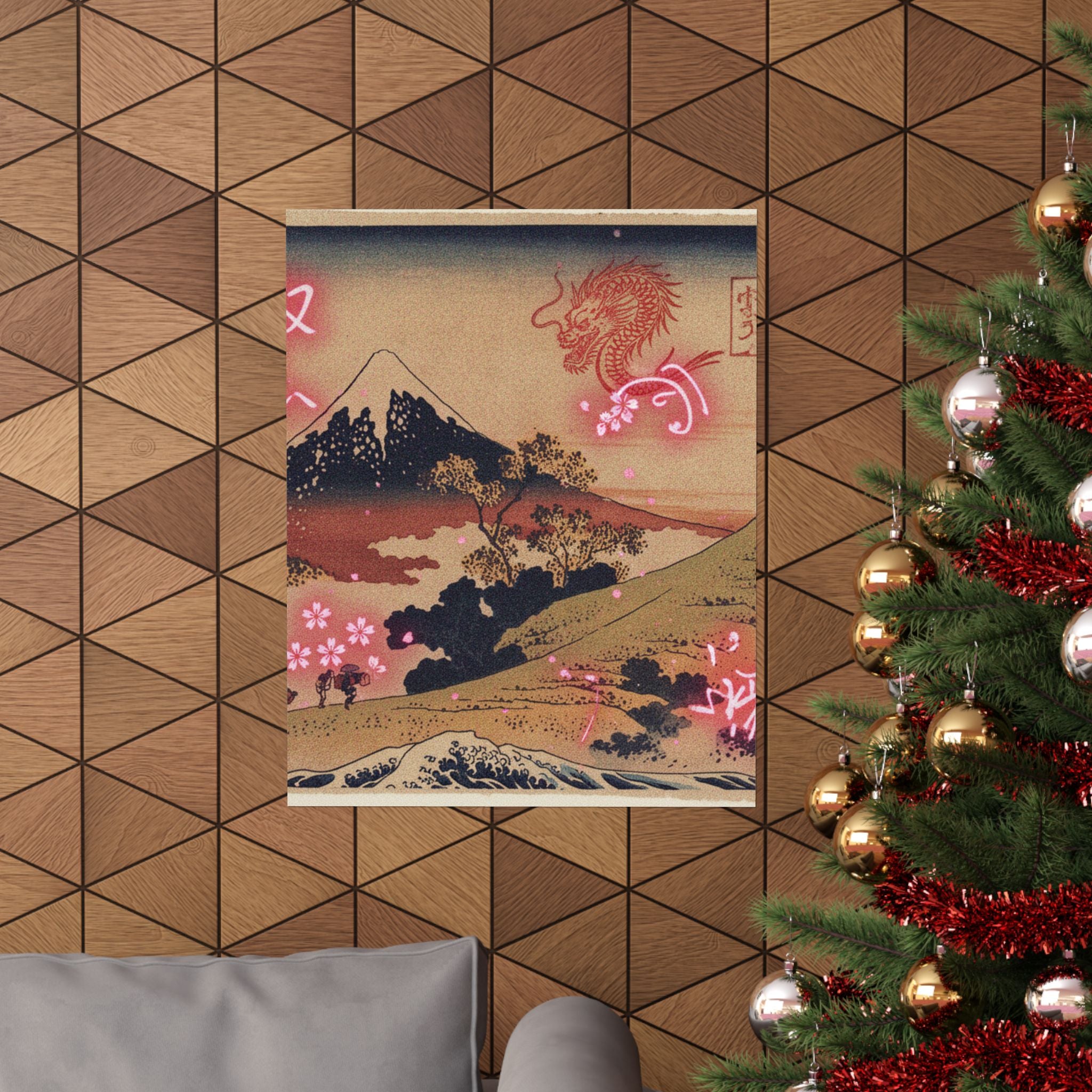Japanese Street — The Inume Pass In Kai Province (Kōshū Inume Tōge), From The Series Thirty-Six Vi — Matte Poster