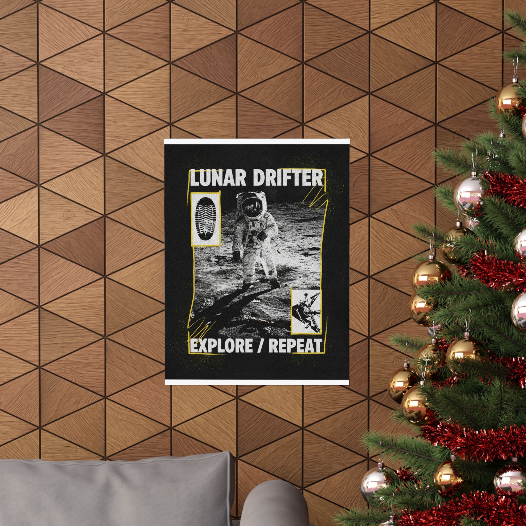 Lunar Drifter Explore / Repeat Astronaut Streetwear Poster