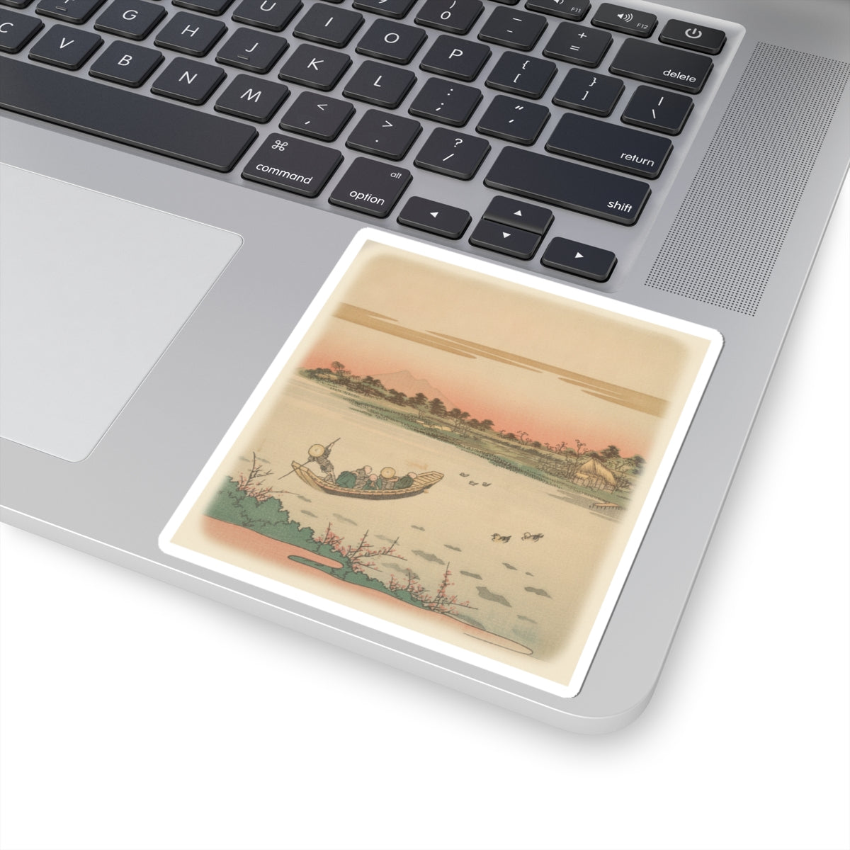 Southern Sunset — Boat Ferrying Across River — Kiss-Cut Sticker