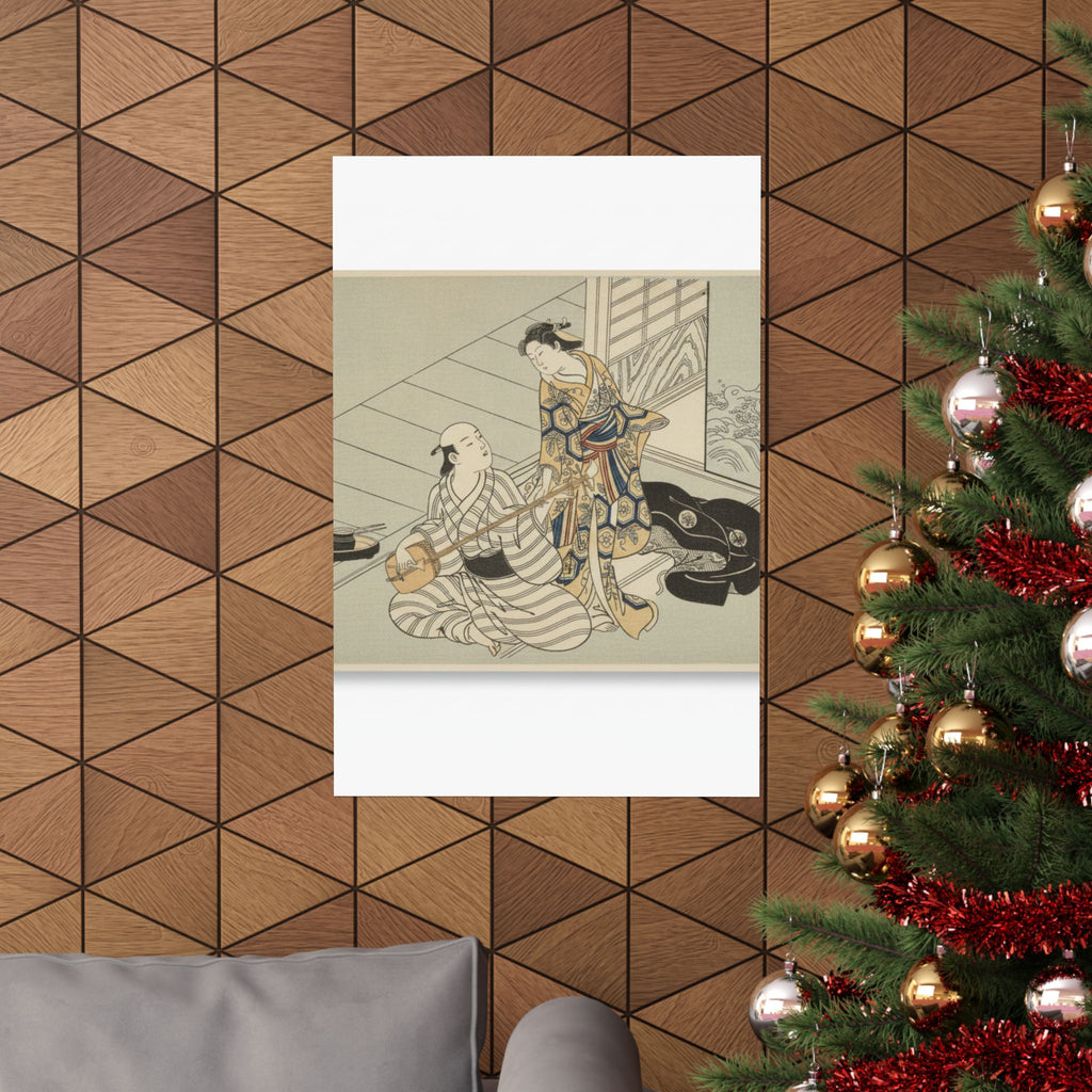 Ecommerce Main — Lady Interrupting Her Lover, Who Is Playing The Shamisen — Matte Poster