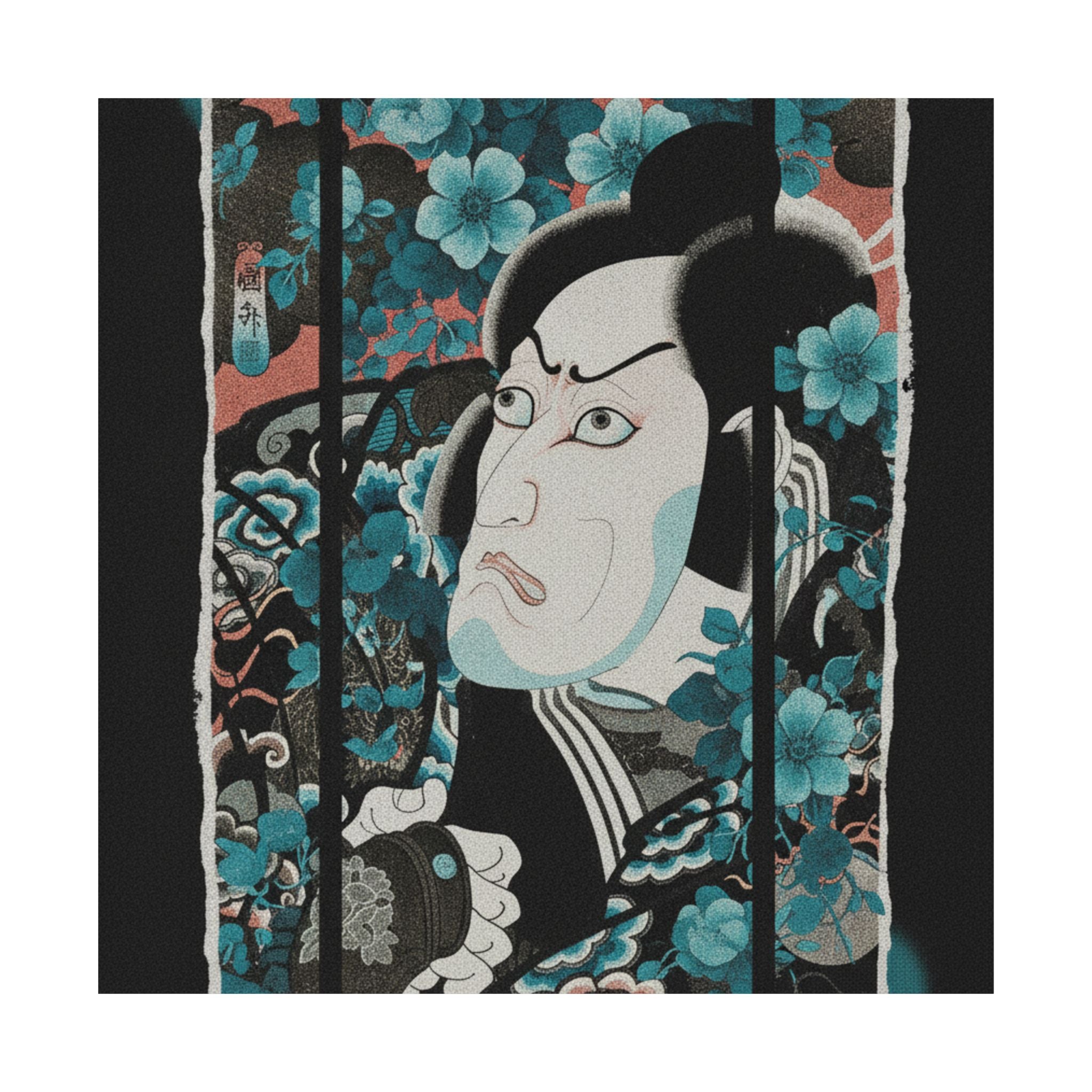 Streetwear Collage — Kabuki Actor Ichikawa Ebizō V As Kumagai Jirō Naozane — Matte Poster
