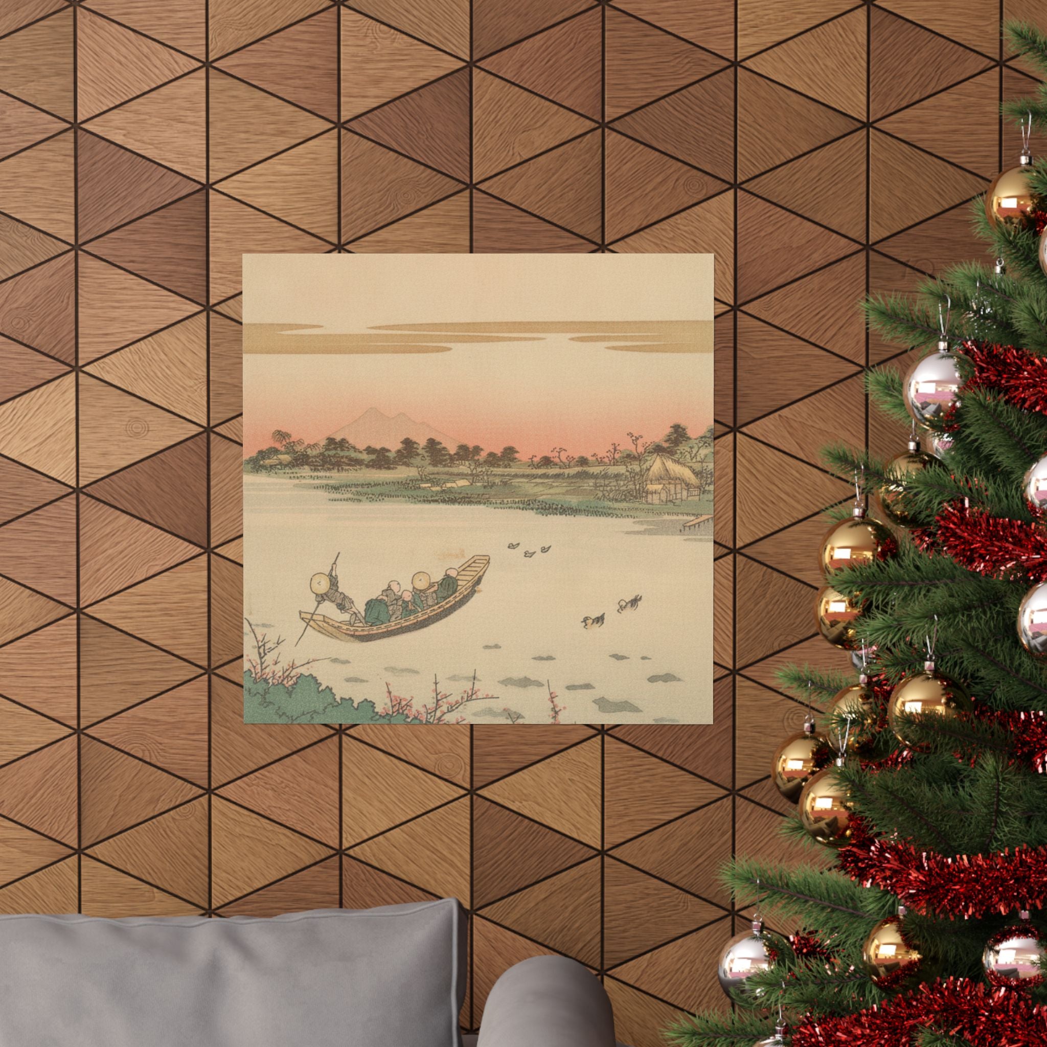 Southern Sunset — Boat Ferrying Across River — Matte Poster