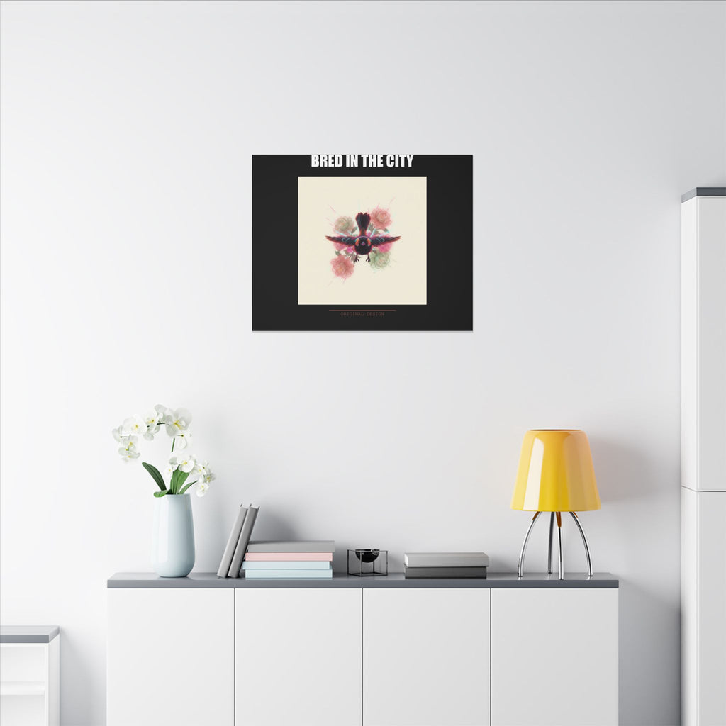 BRED IN THE CITY Flying Bird & Roses Matte Canvas