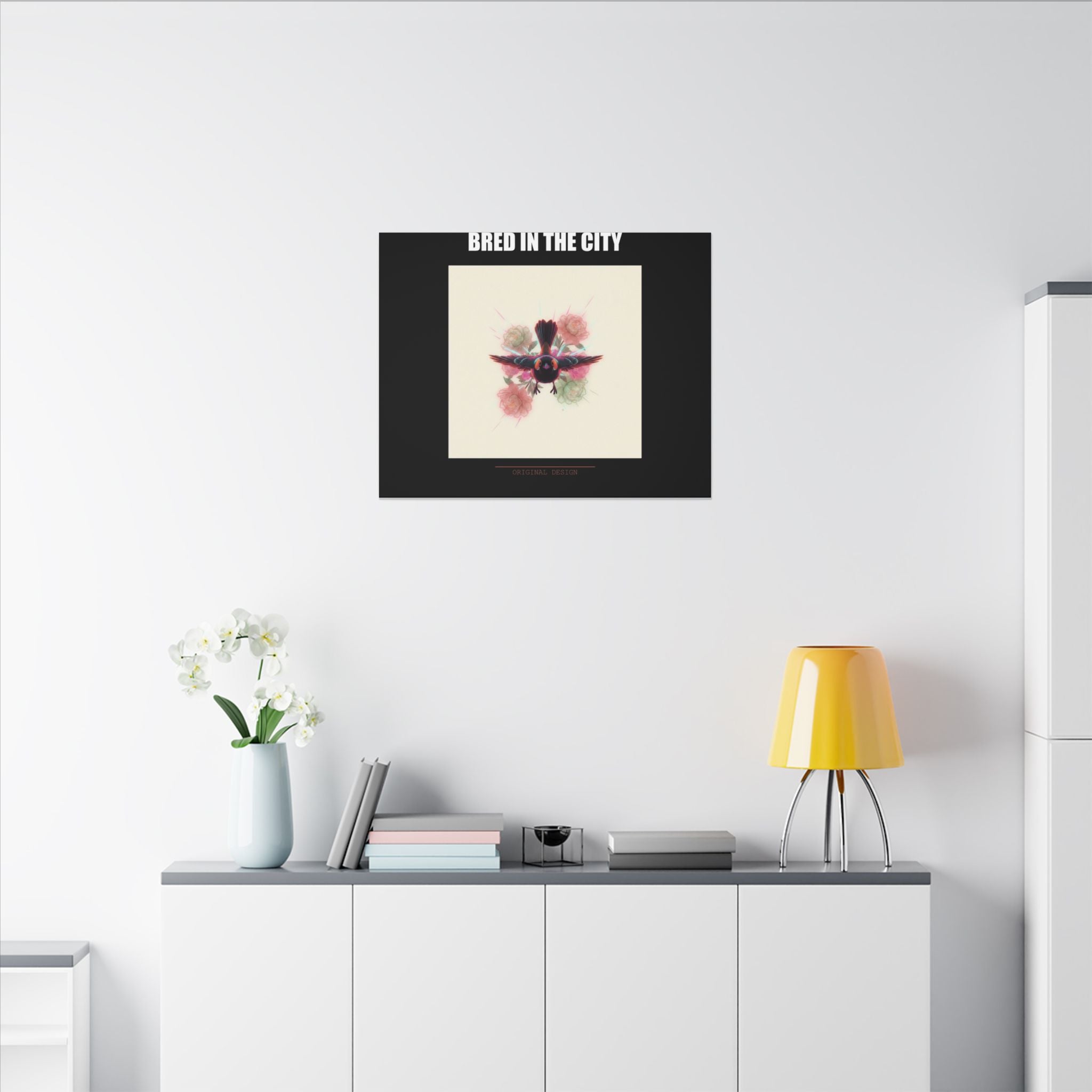 BRED IN THE CITY Flying Bird & Roses Matte Canvas