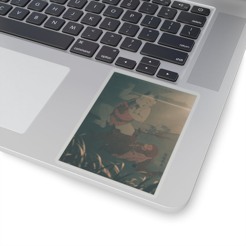 Cinematic — Boy And Monkey Playing — Kiss-Cut Sticker