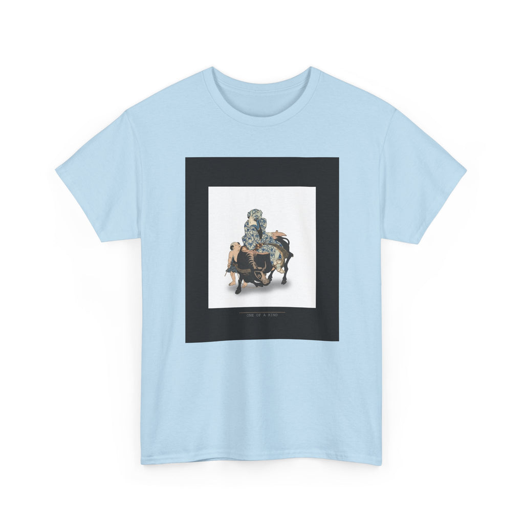 CITY NEVER SLEEPS | Roshungi (Chinese, Lu Zhunyi) As A Woman With A Pipe Riding On A Buffalo Graphic Tee — Graphic Tee