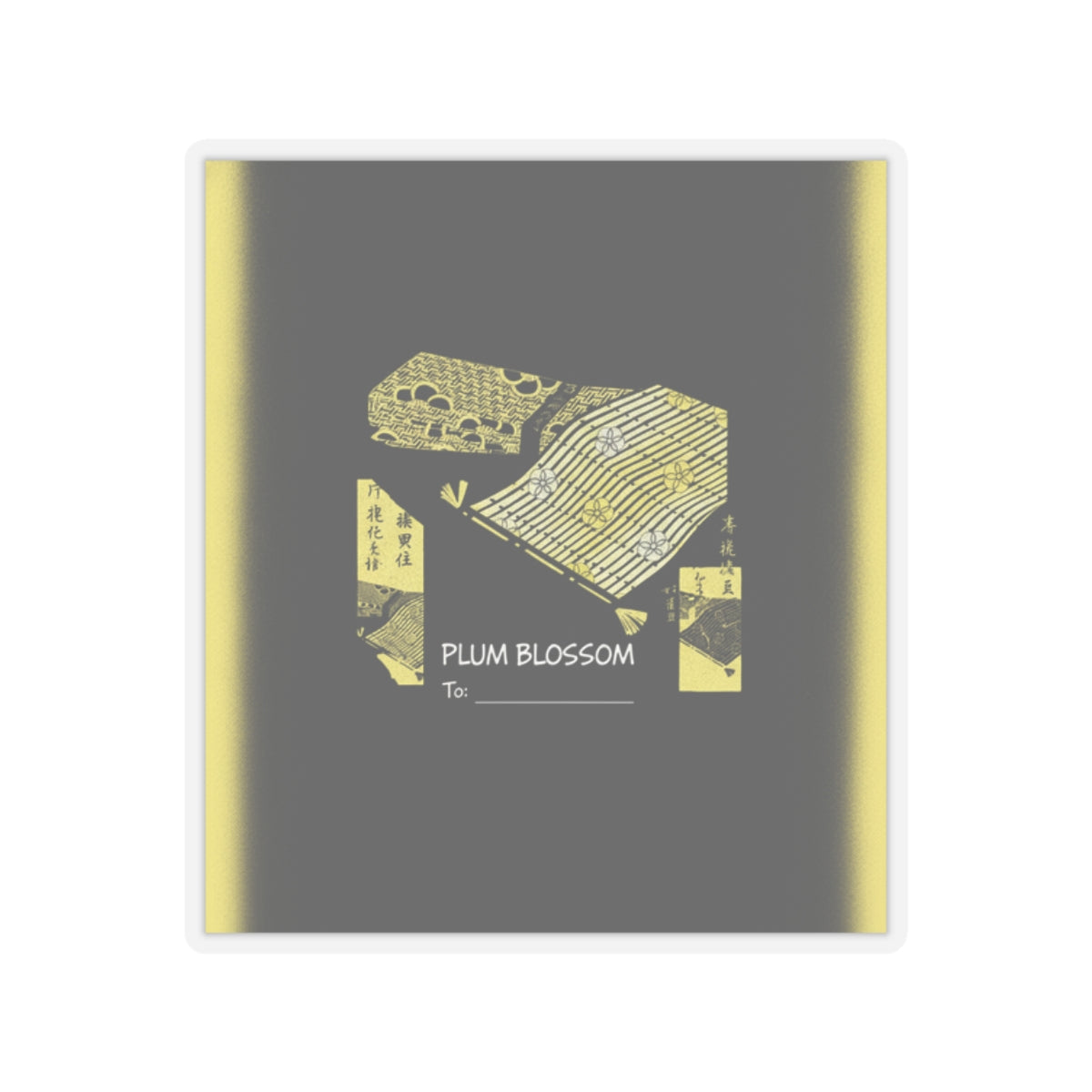 Streetwear Collage — Pattern Of Plum Blossom — Kiss-Cut Sticker