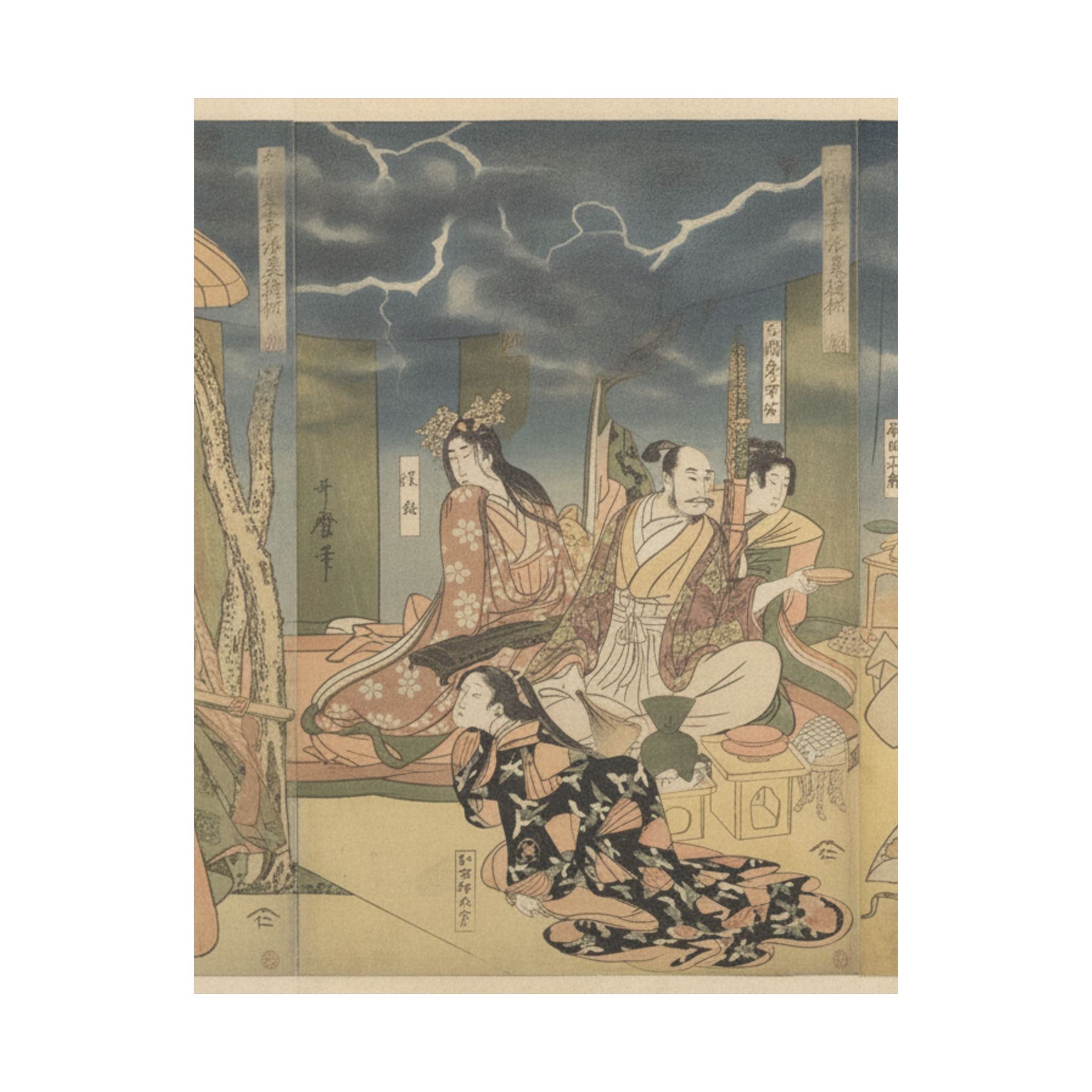 Dramatic Storm — A View Of The Pleasures Of The Taiko And His Five Wives At Rakutō — Matte Poster