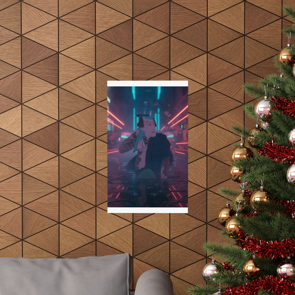 Neon Noir — The Actor Kawarazaki Gonjūrō I As Ude No Kisaburō, Likened To Wu Song The Asceti — Matte Poster