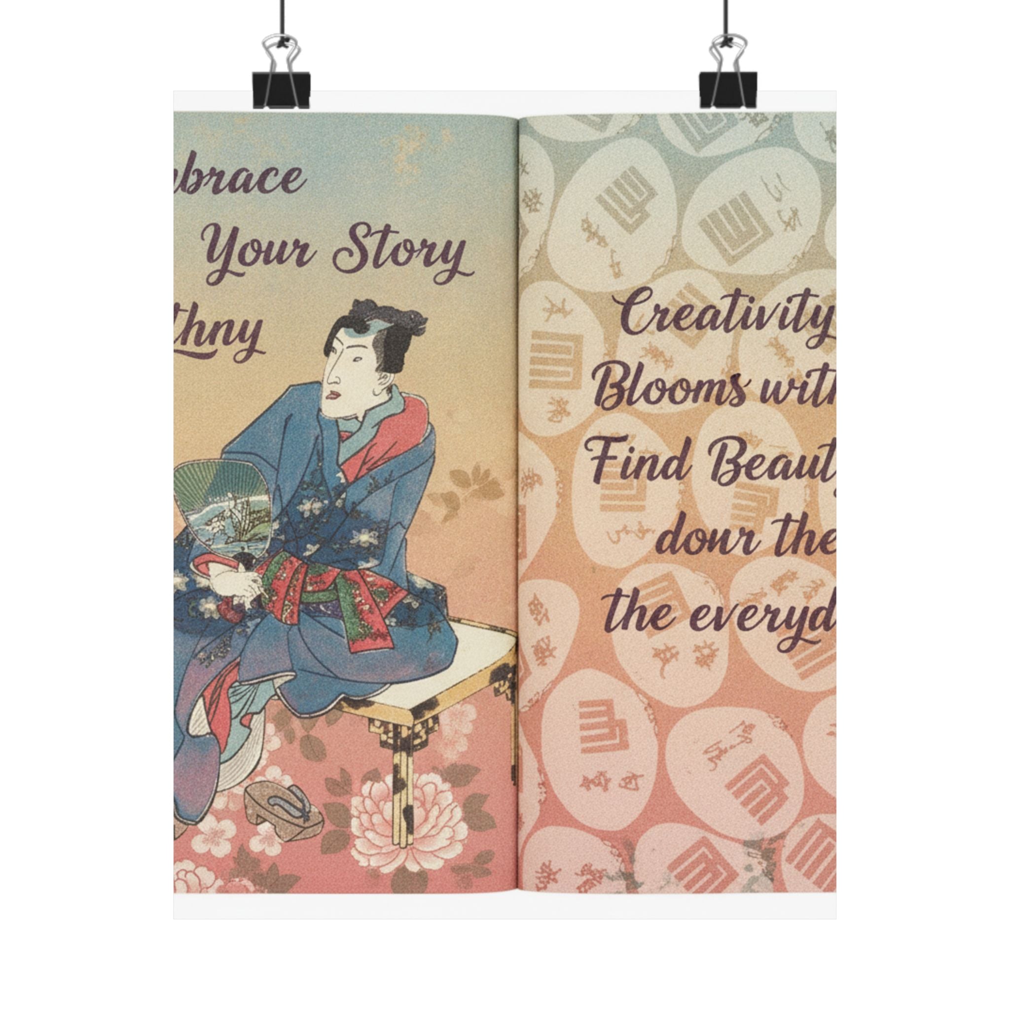 Affirmation — A Fraudulent Murasaki’S Rustic Genji  By Ryūtei Tanehiko — Matte Poster