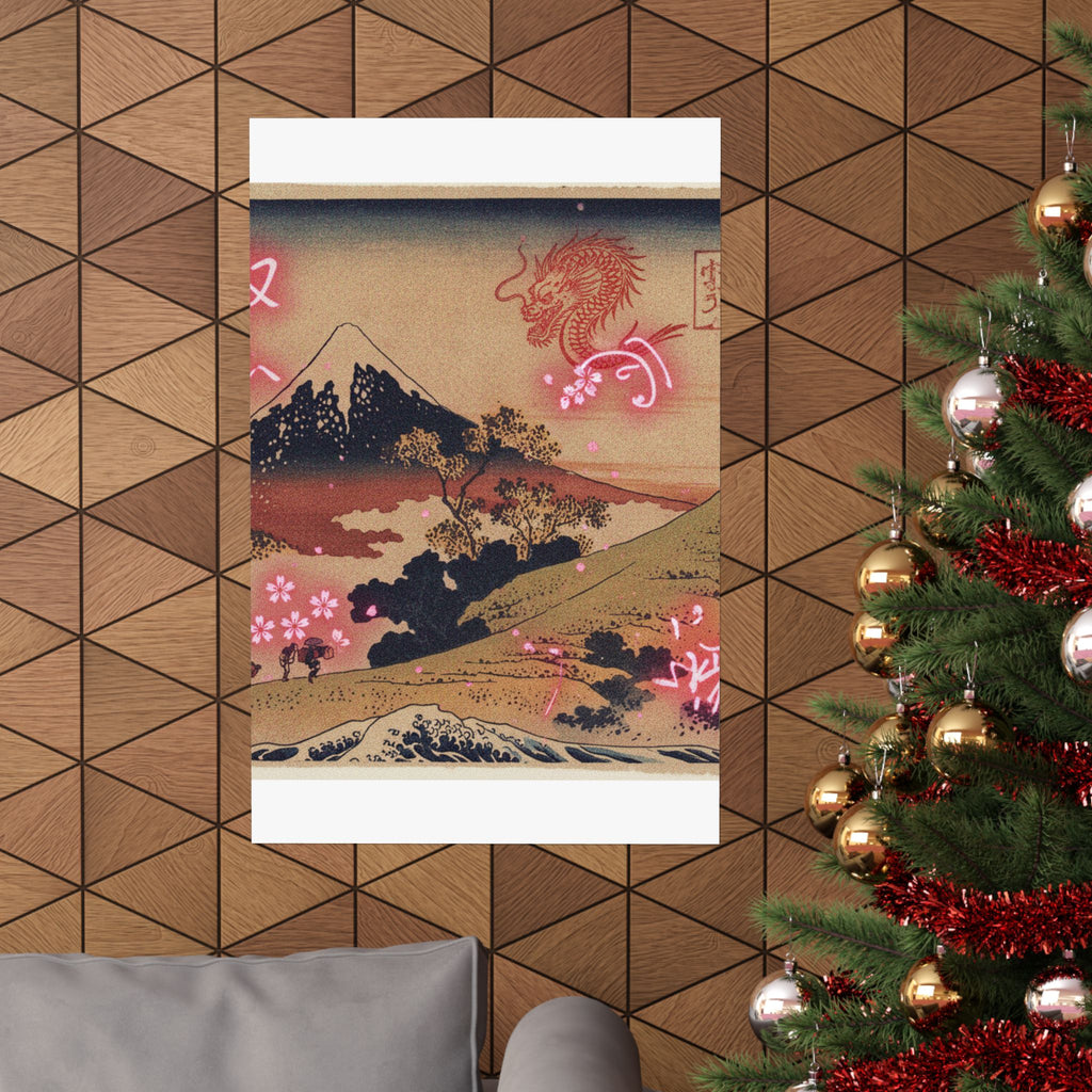Japanese Street — The Inume Pass In Kai Province (Kōshū Inume Tōge), From The Series Thirty-Six Vi — Matte Poster