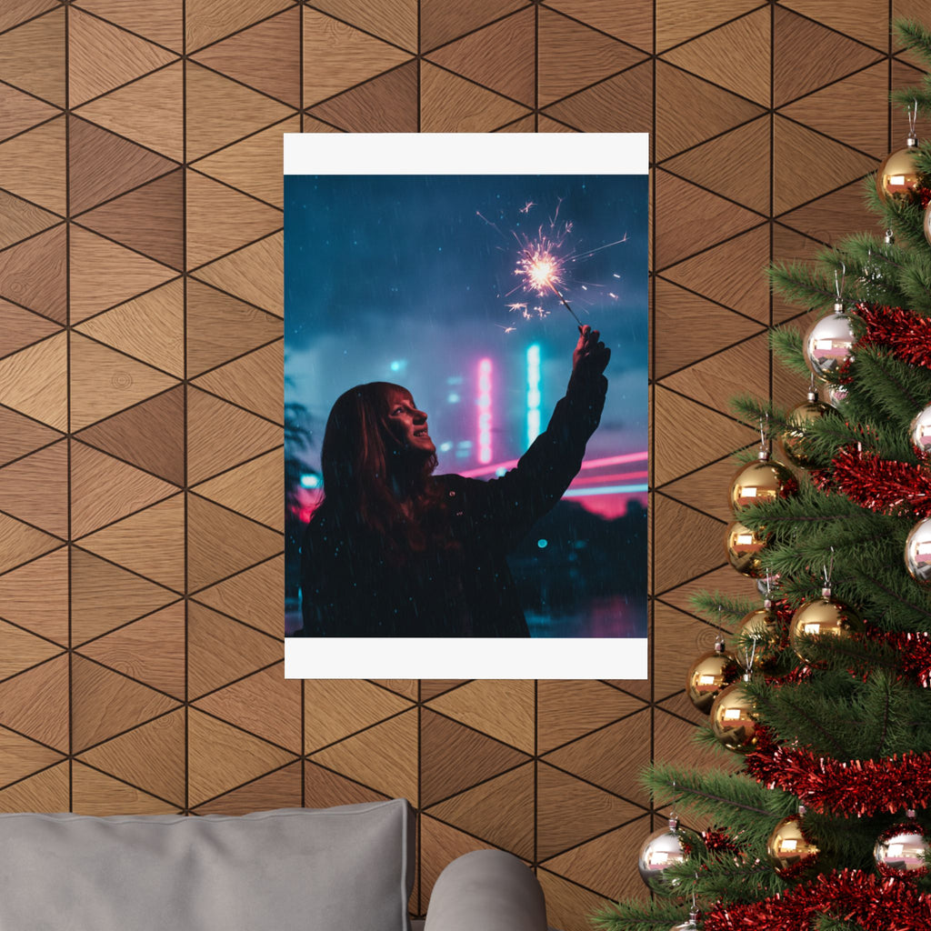 Neon Noir — Person — Matte Poster