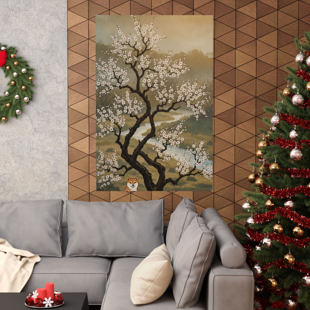 Scenic Nature — Plum Tree In Blossom — Matte Poster