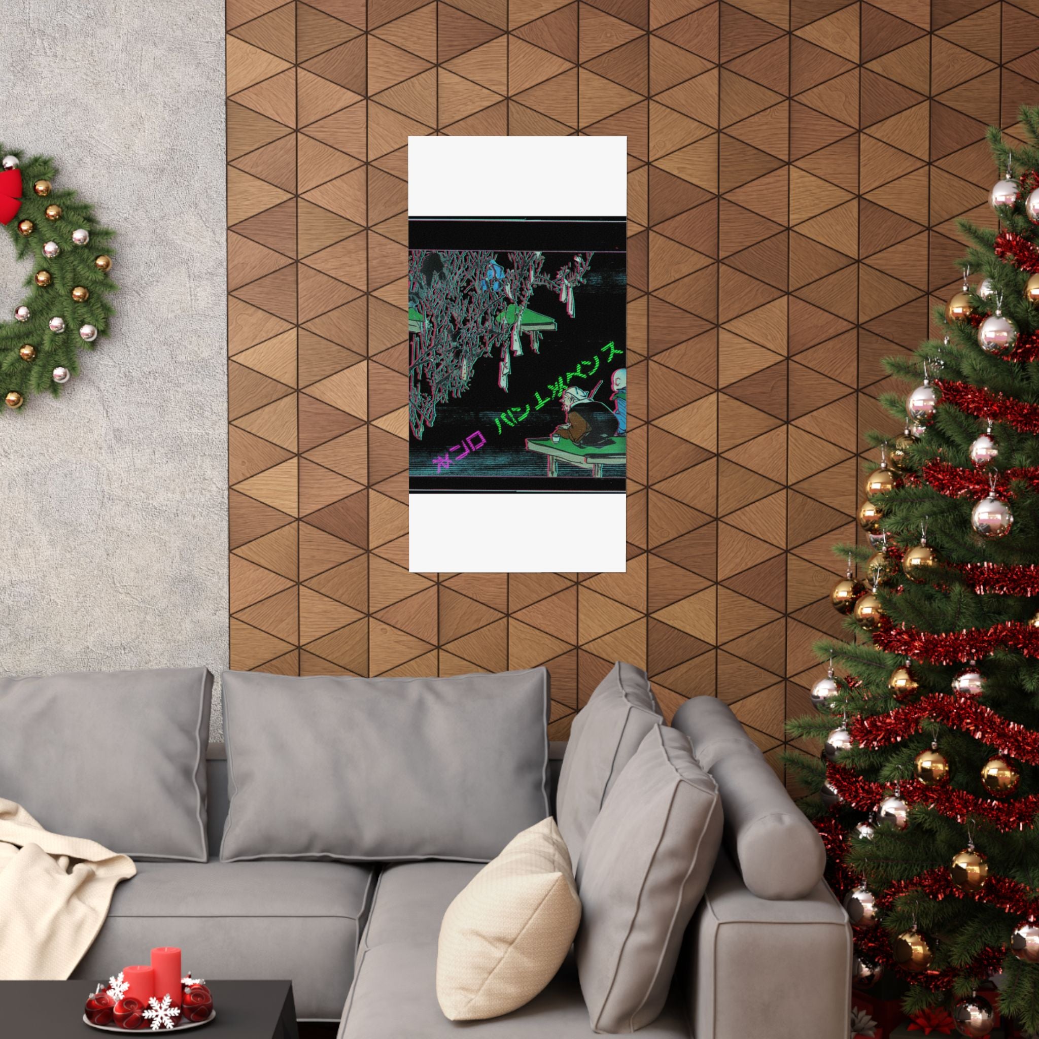 Glitch Culture — Two Pilgrims Gazing At A Tree Festooned With Prayers — Matte Poster