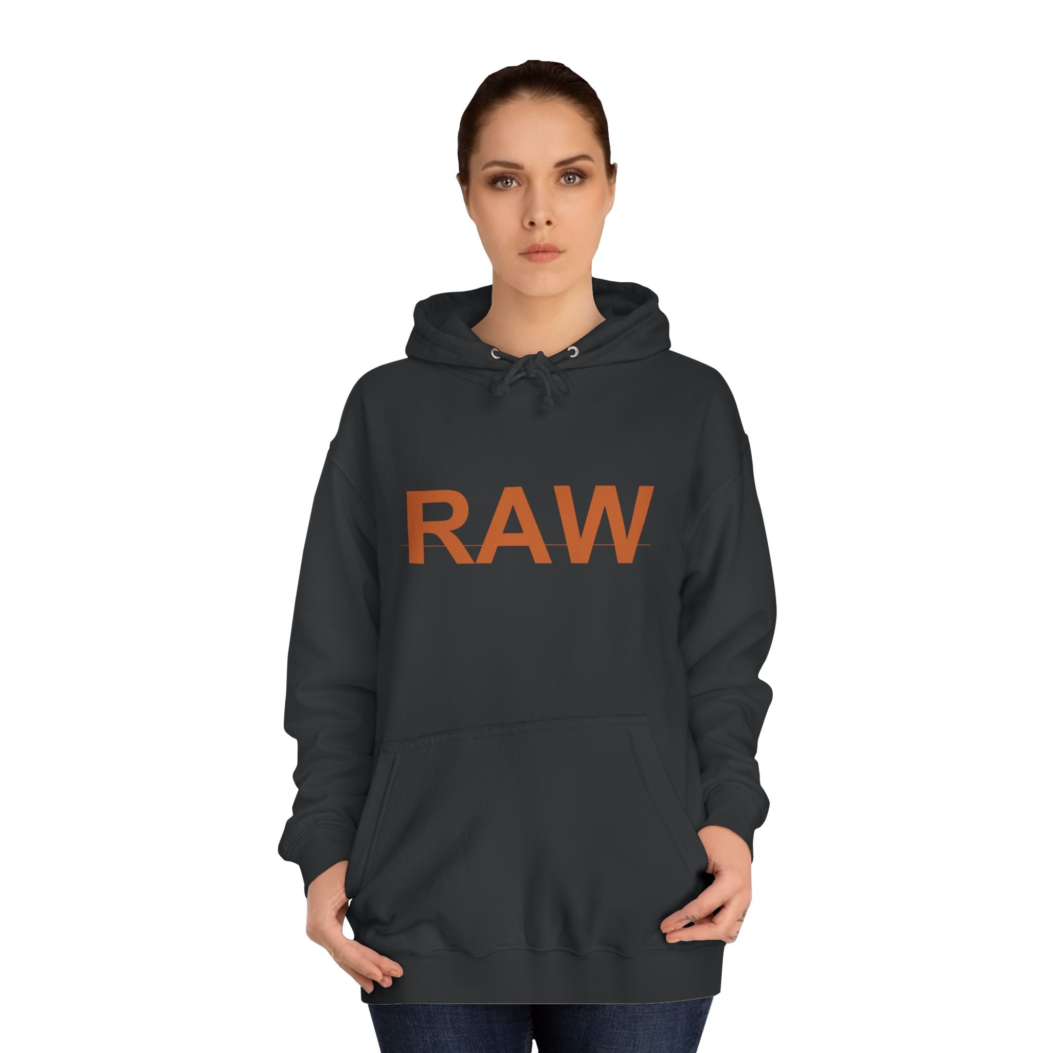 RAW Rust Block Letter Statement Pullover Hoodie