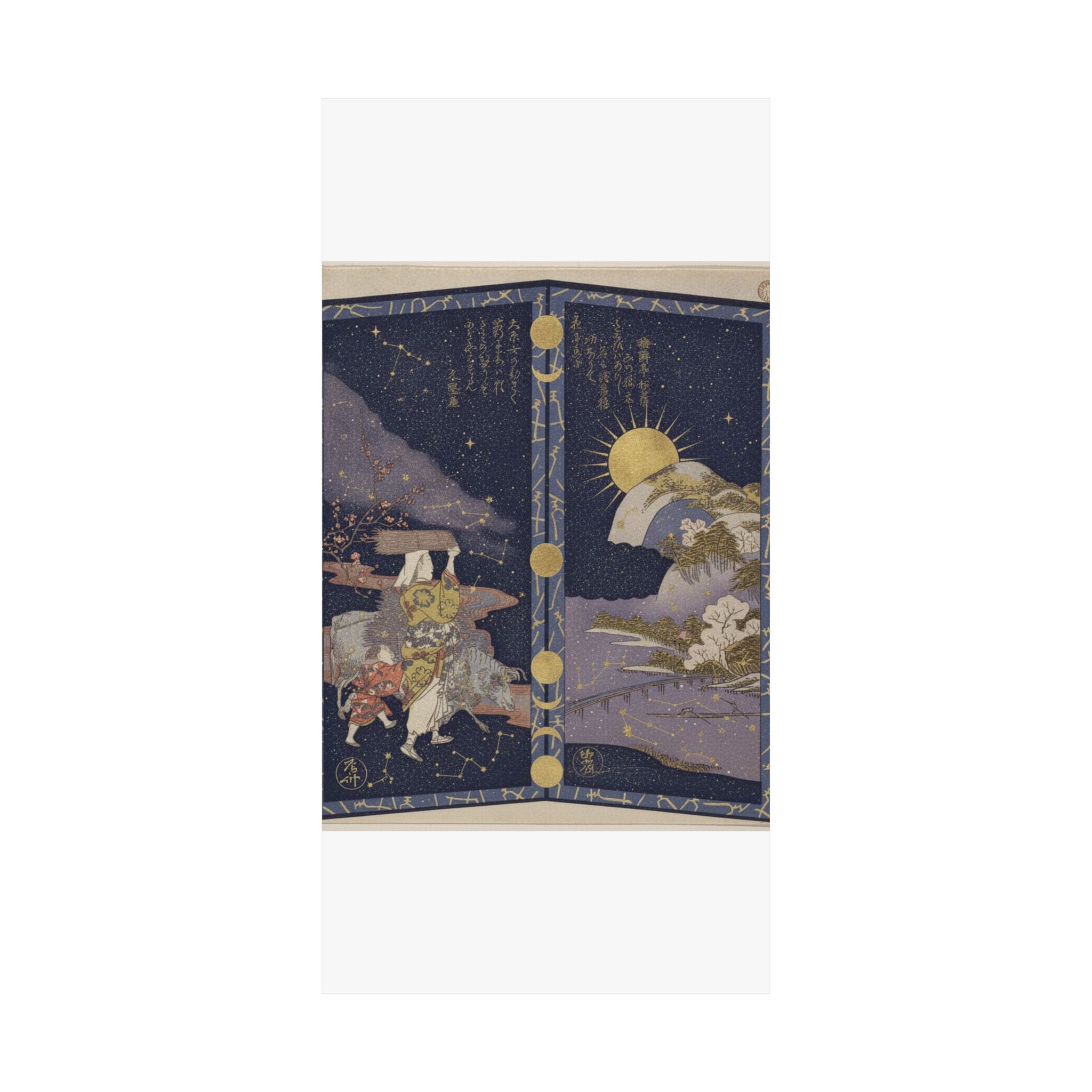 Celestial — Surimono In Shape Of Small Twofold Screen — Matte Poster