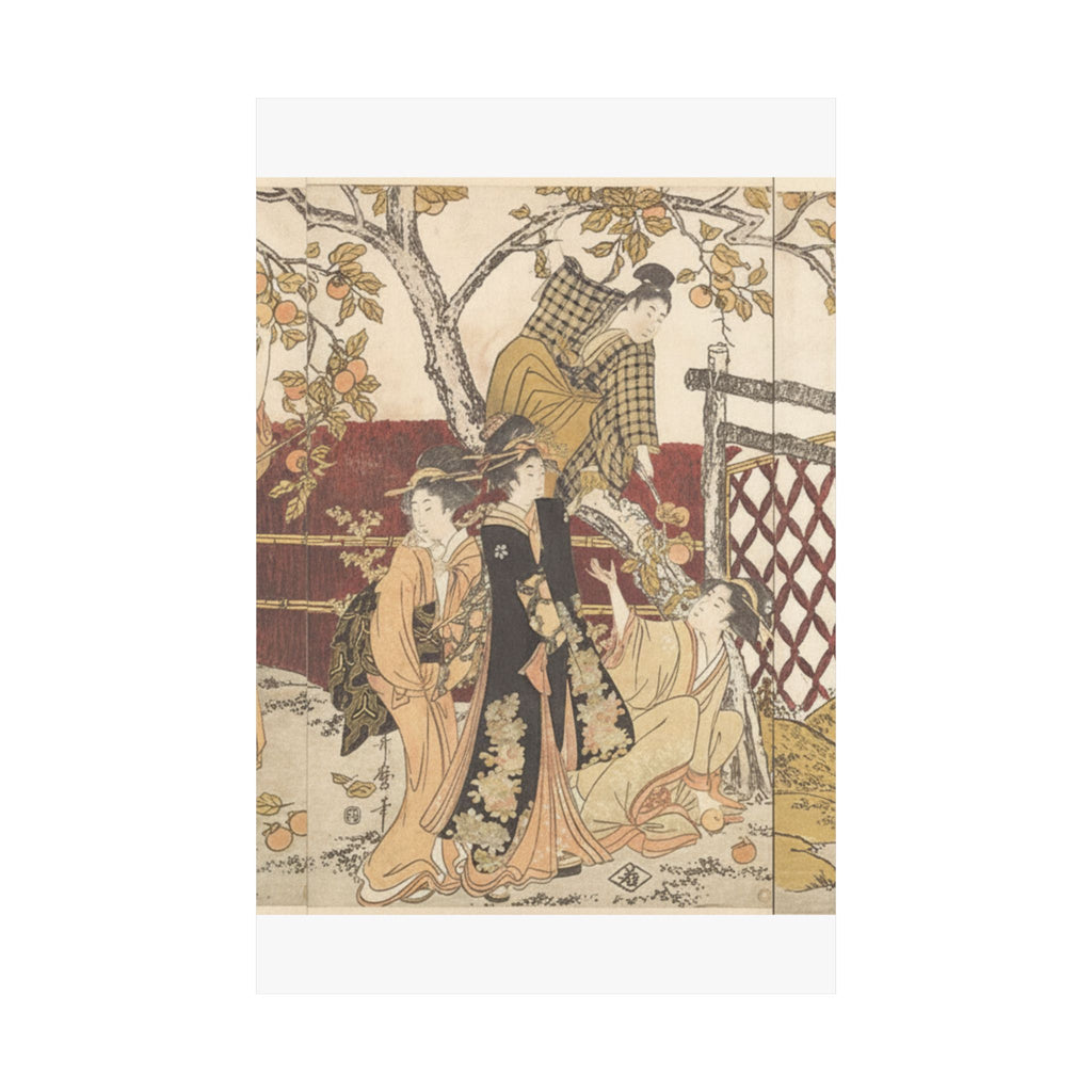 Botanical — Picking Persimmons (Kaki-Mogi) — Matte Poster