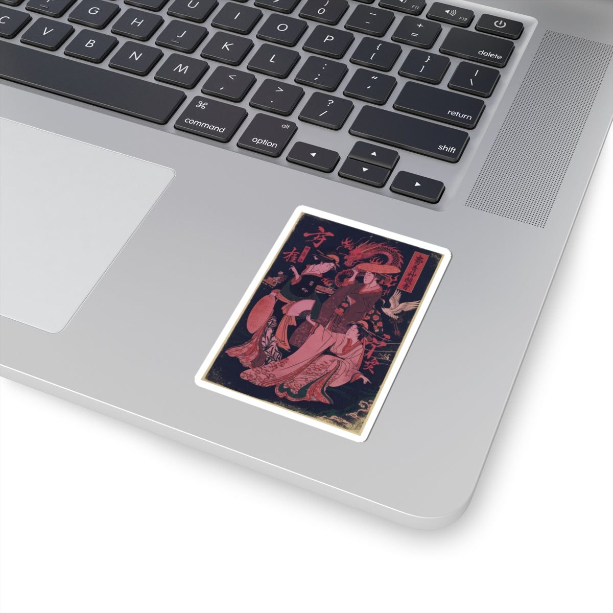 Japanese Street — Three Young Ladies By The Seashore — Kiss-Cut Sticker