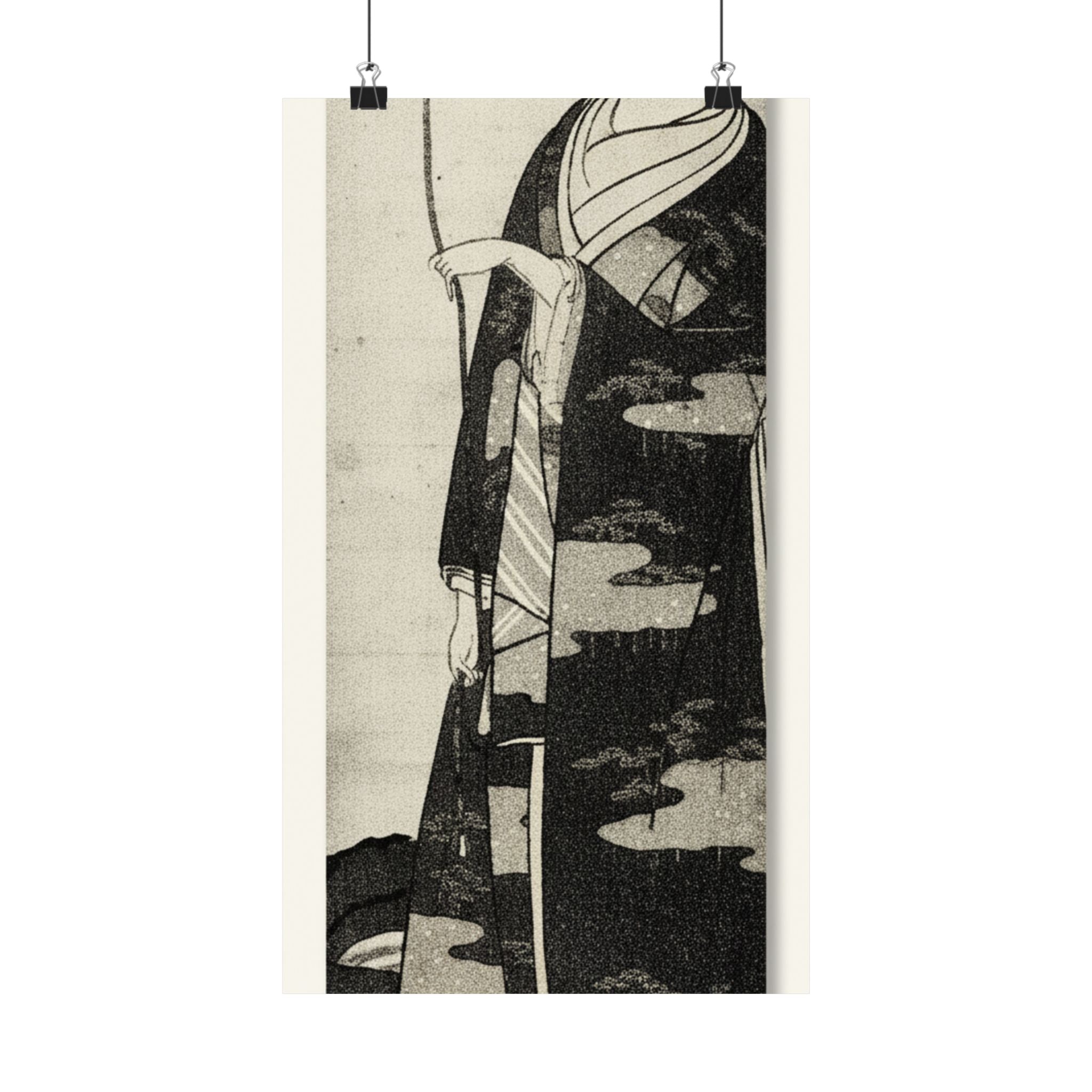 Ecommerce Main — A Woman Playing With A Monkey Which Has Climbed A Tree — Matte Poster