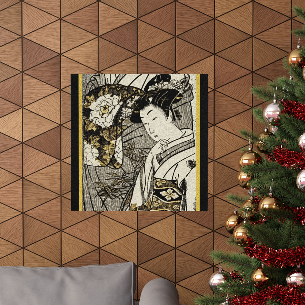 Streetwear Collage — Oiran And Attendant Out For A Stroll — Matte Poster