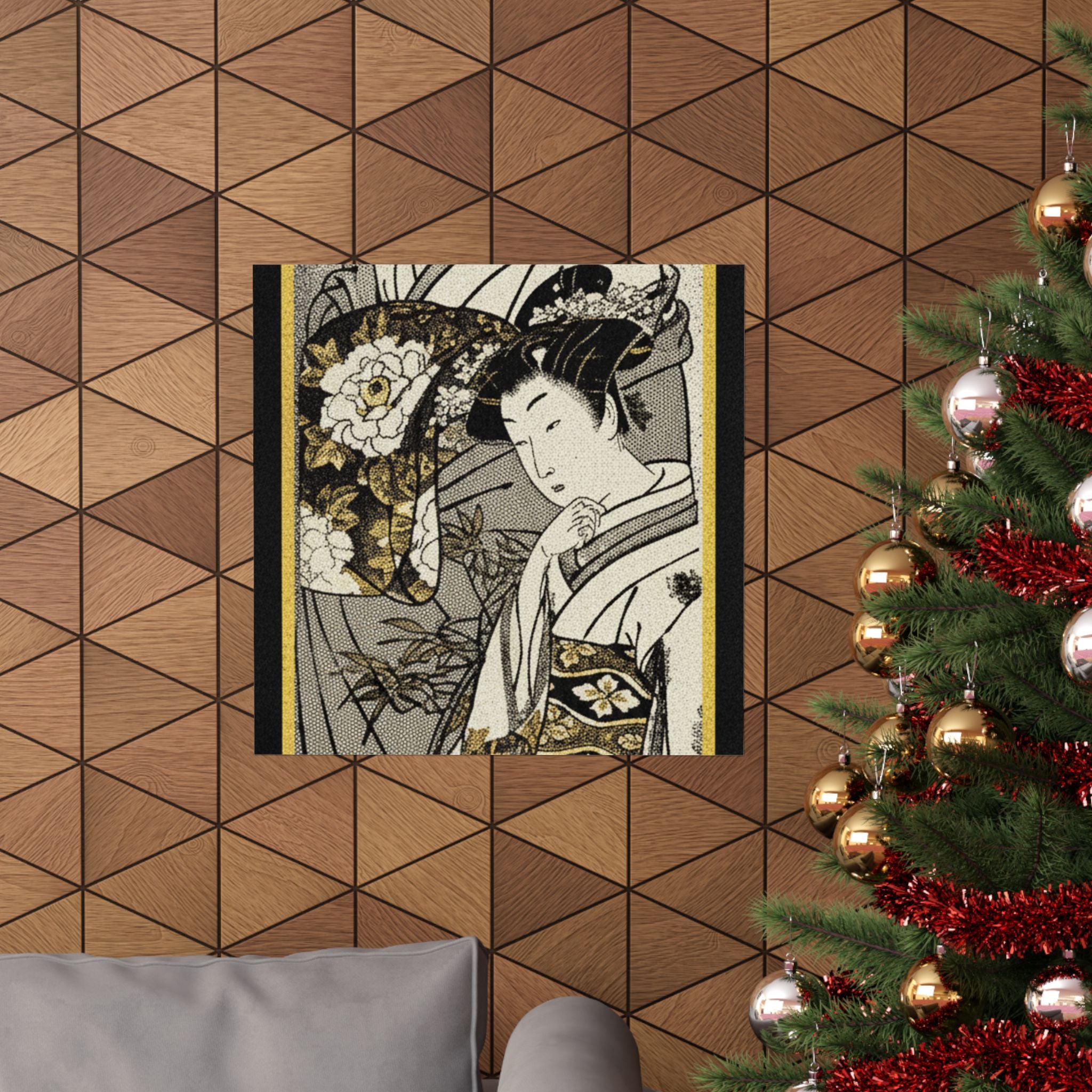 Streetwear Collage — Oiran And Attendant Out For A Stroll — Matte Poster