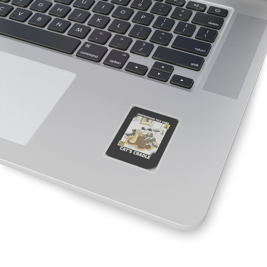 Streetwear Collage — Two Young Women Seated By A Kotatsu Playing Cat'S Cradle — Kiss-Cut Sticker