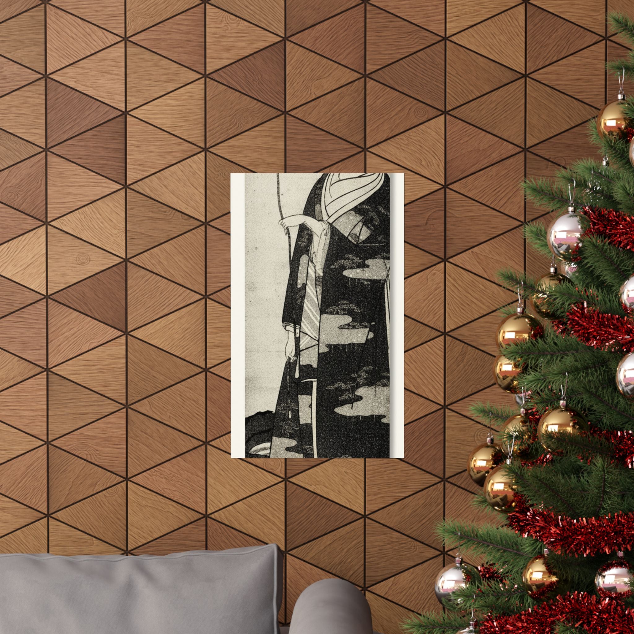 Ecommerce Main — A Woman Playing With A Monkey Which Has Climbed A Tree — Matte Poster
