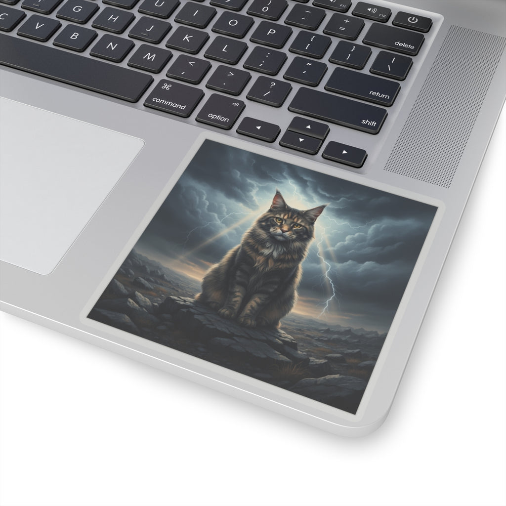 Dramatic Storm — Cat — Kiss-Cut Sticker