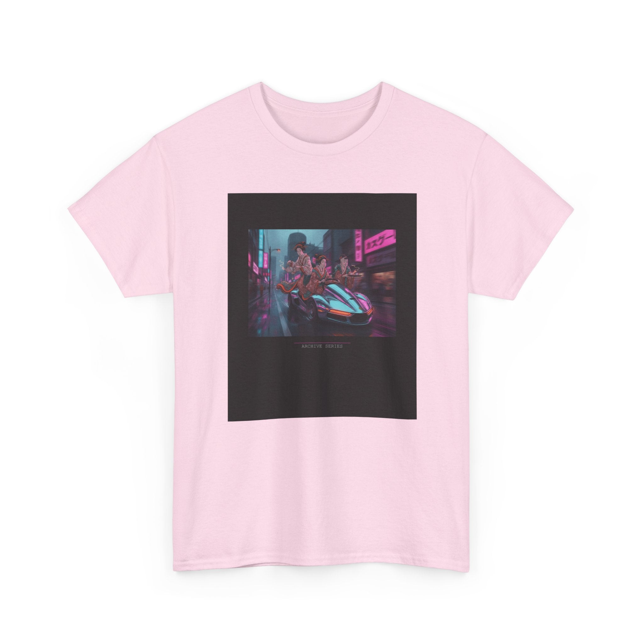 Neon Cyberpunk Supercar Night Street Graphic Tee
