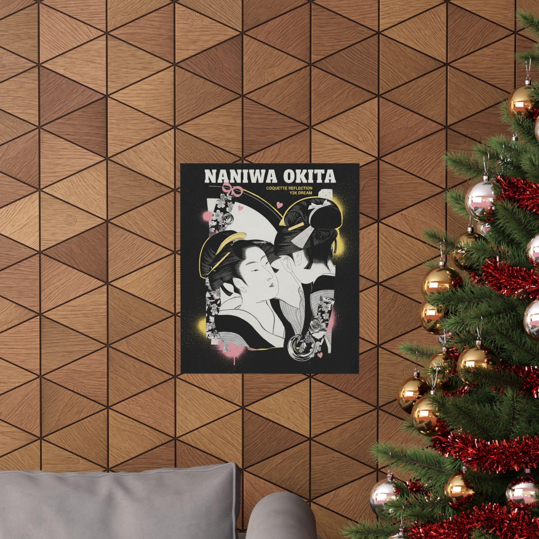 Streetwear Collage — Naniwa Okita Admiring Herself In A Mirror — Matte Poster