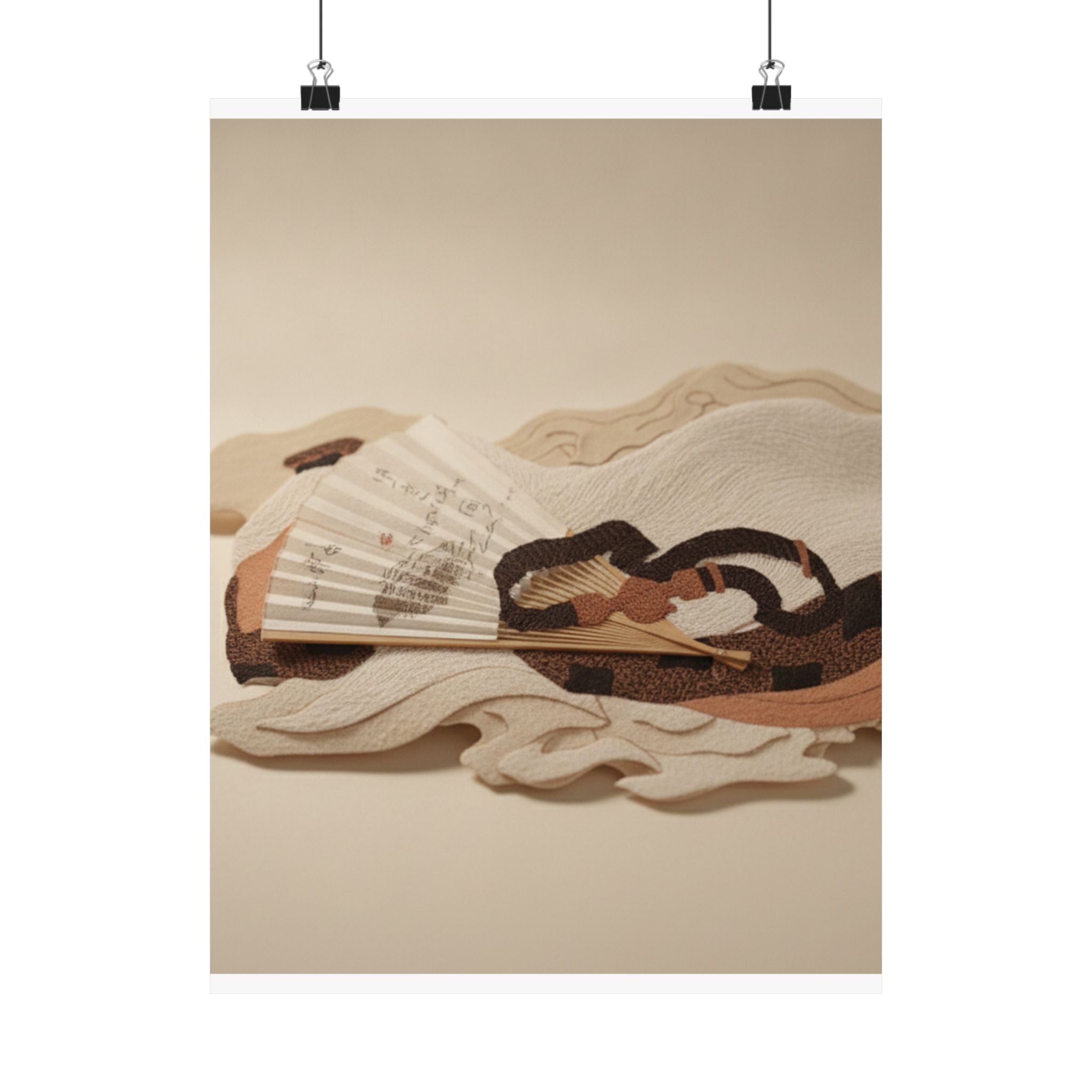 Product Marketing — Belt And Fan On A Piece Of Cloth — Matte Poster