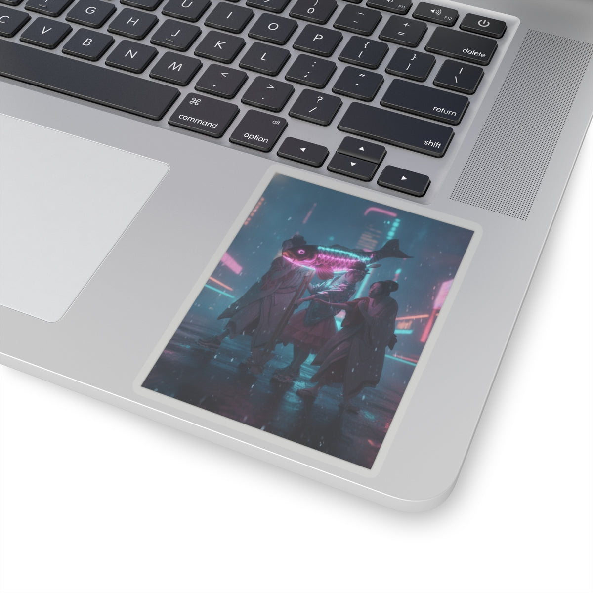 Neon Noir — Lantern Float — Kiss-Cut Sticker