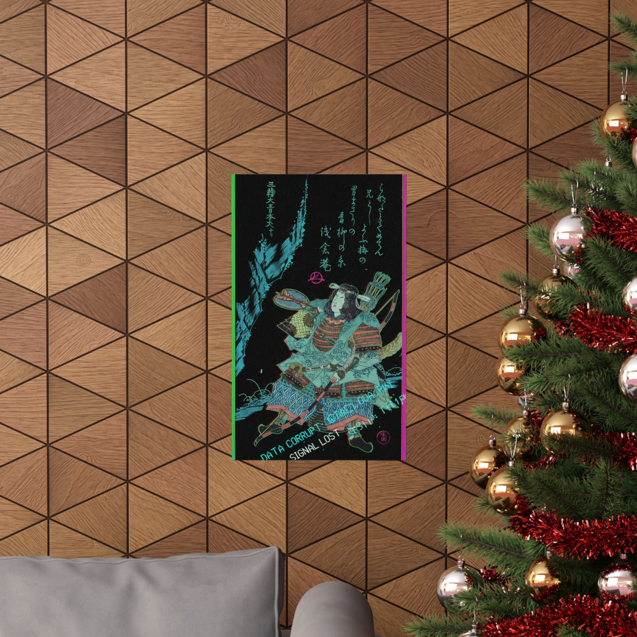 Glitch Culture — Female Warrior In Armor — Matte Poster