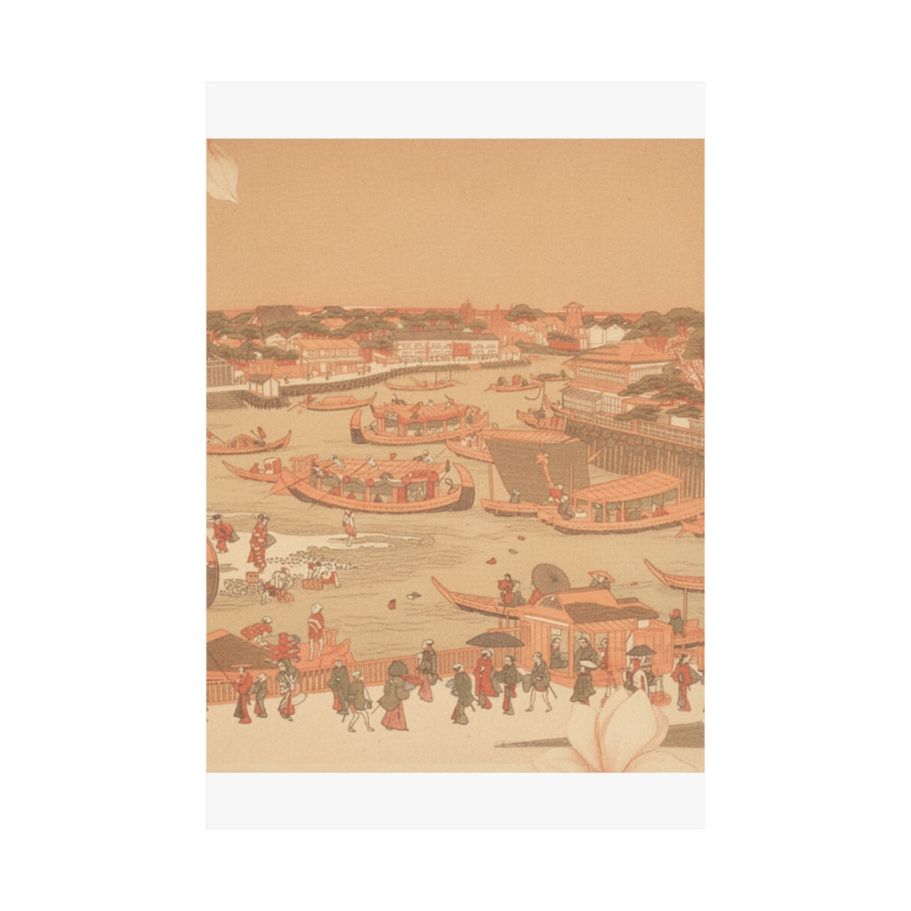 Southern Sunset — New Great Bridge At Naka Zu In Edo — Matte Poster