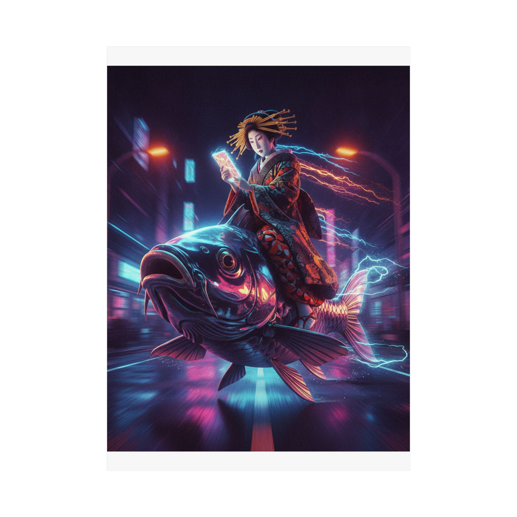 Fast Furious — Courtesan Seated On A Carp — Matte Poster