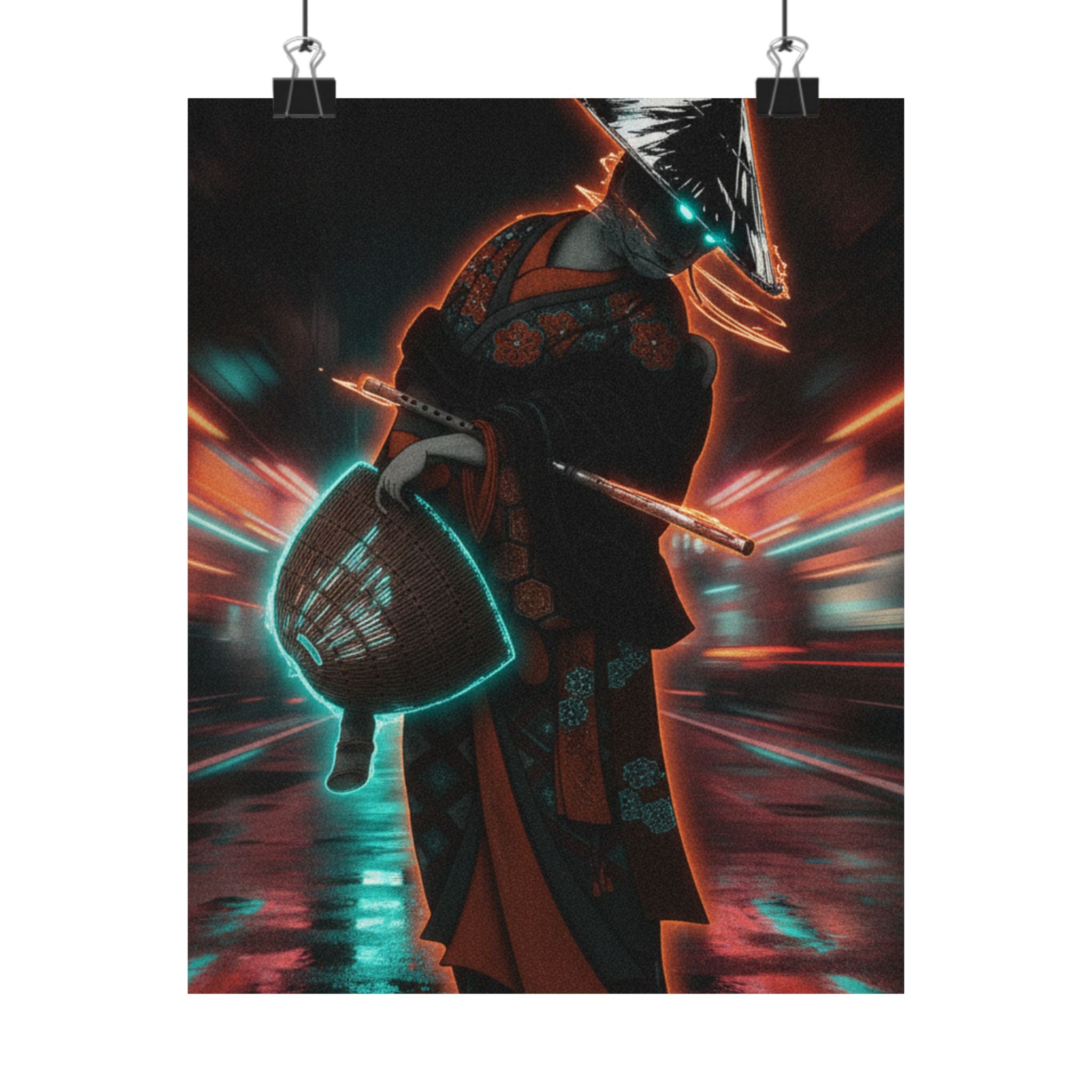 Fast Furious — Bandō Hikosaburō Ii Dressed As A Komuso And Carrying The Flute And Hat — Matte Poster