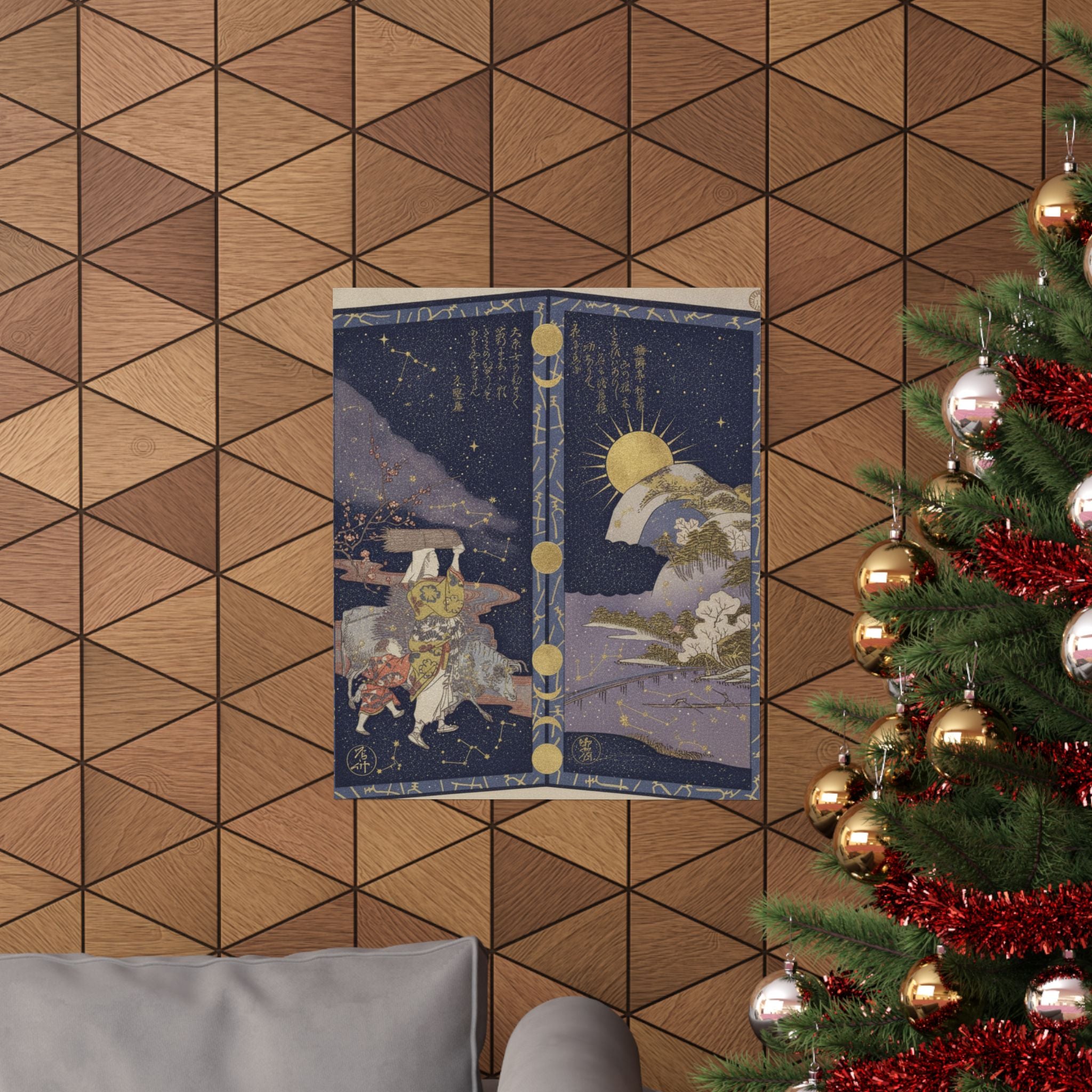 Celestial — Surimono In Shape Of Small Twofold Screen — Matte Poster