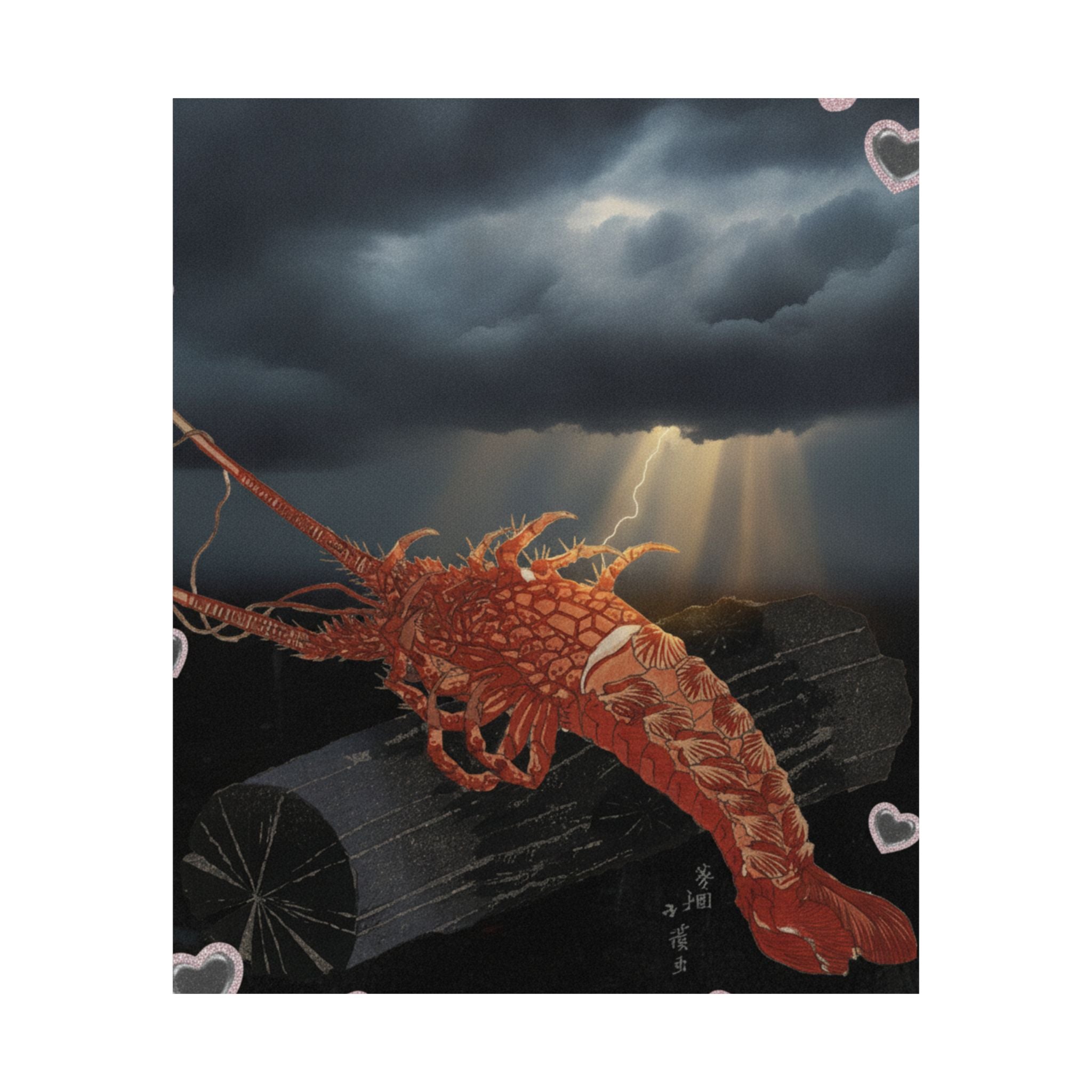 Dramatic Storm — Lobster On A Piece Of Charcoal — Matte Poster