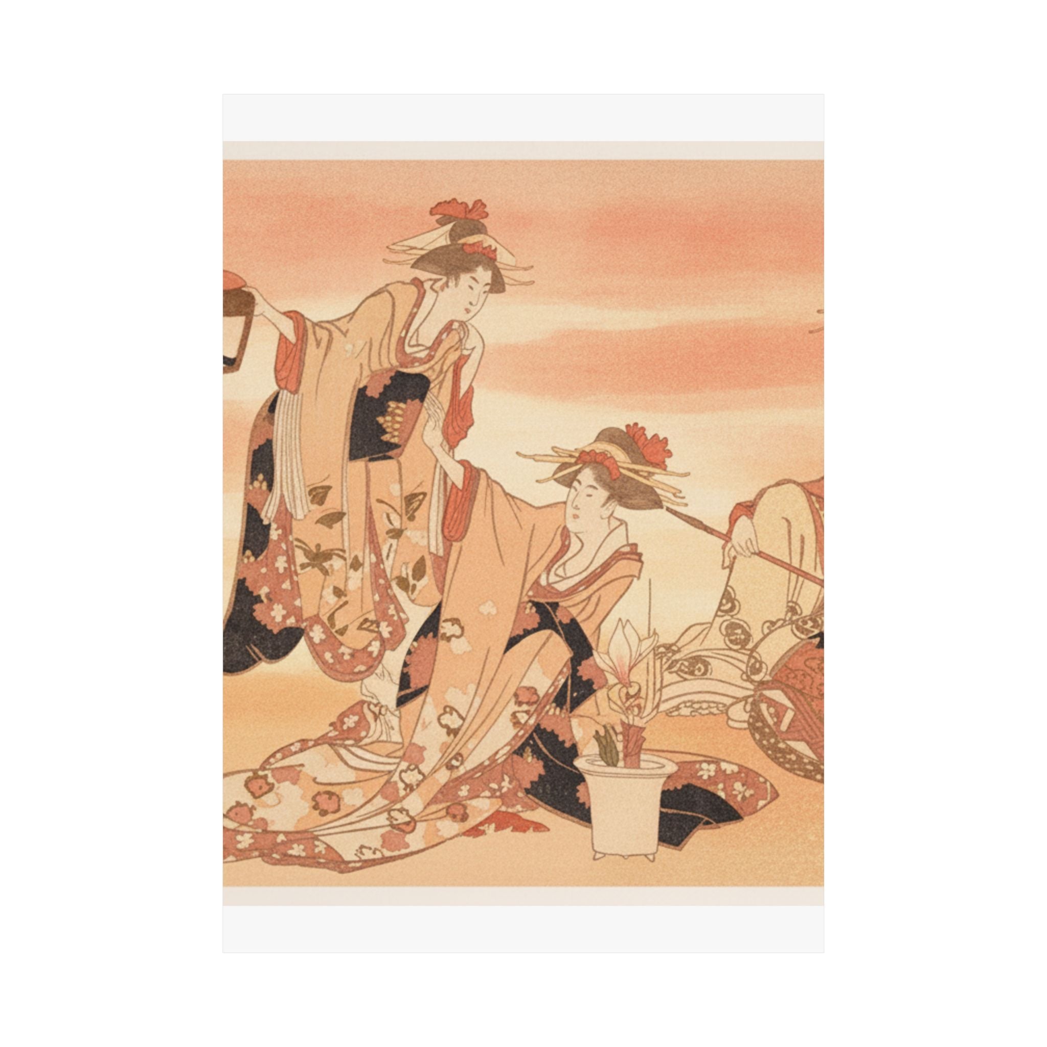 Southern Sunset — Three Young Ladies Visiting Together — Matte Poster