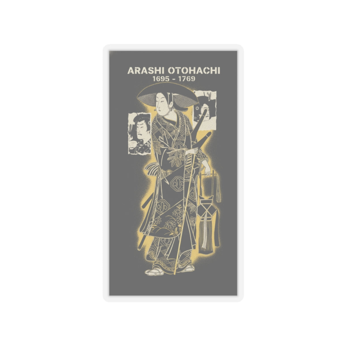 Streetwear Collage — The Actor, Arashi Otohachi, 1695–1769 In An Unidentified Role — Kiss-Cut Sticker