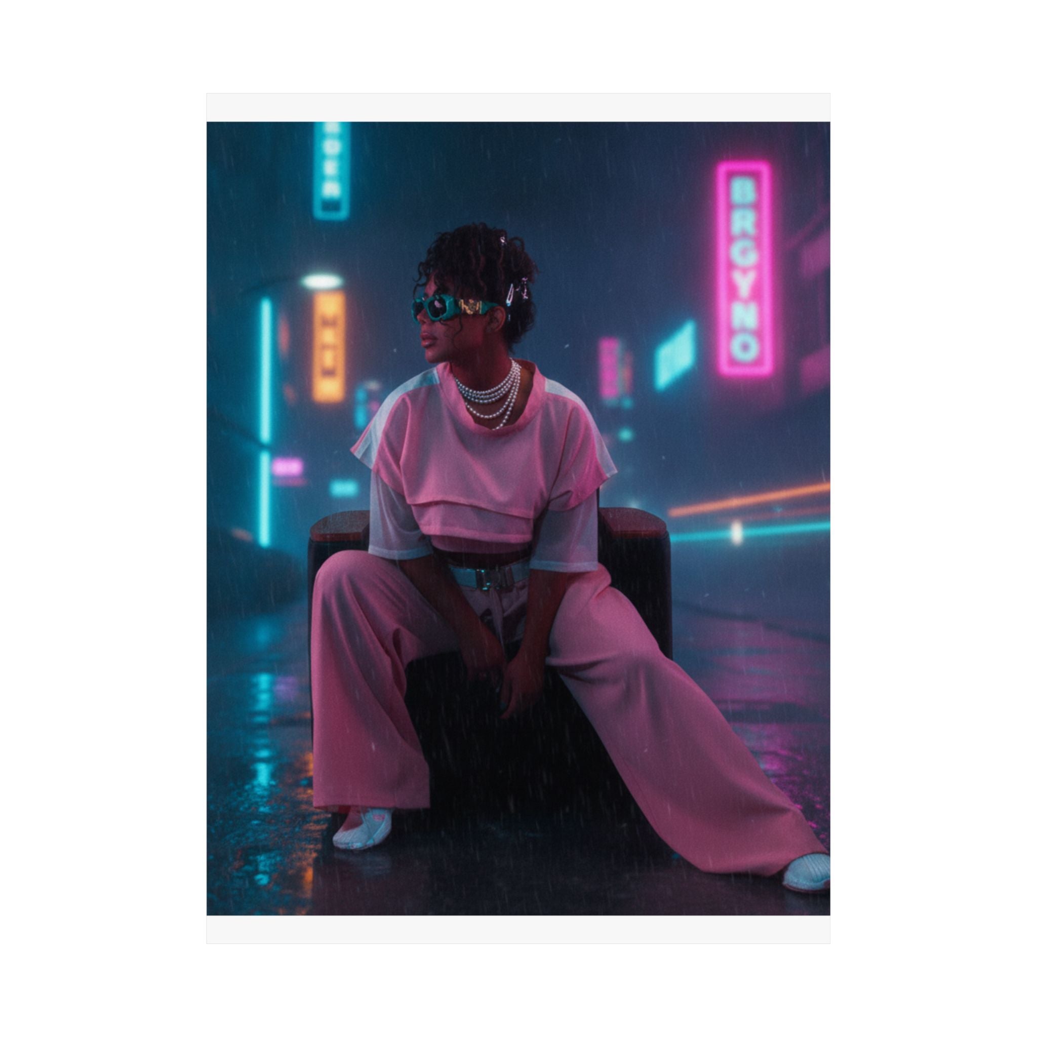 Neon Noir — Person — Matte Poster