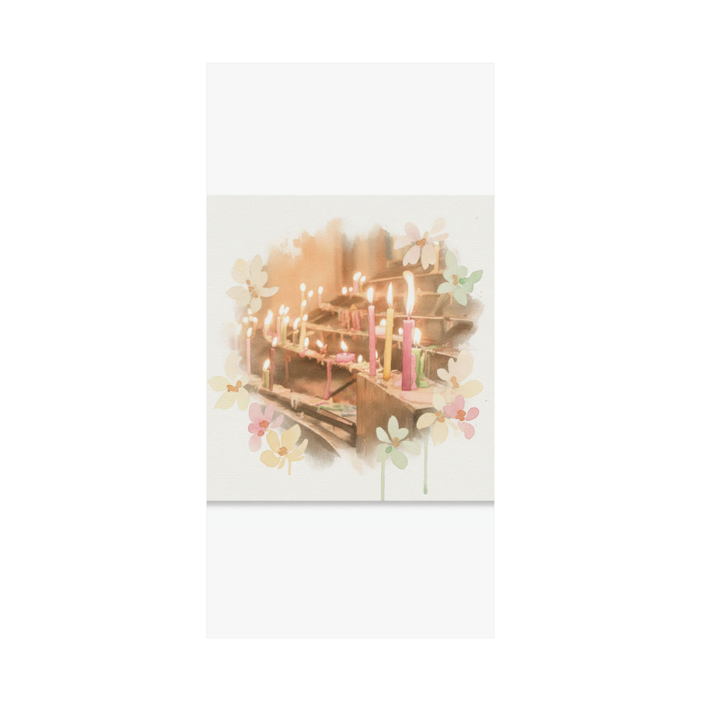 Watercolor — Candle — Matte Poster