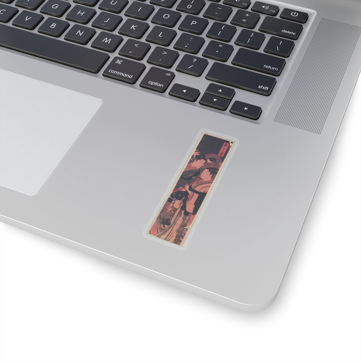 Japanese Street — Two Men, One Playing A Flute — Kiss-Cut Sticker
