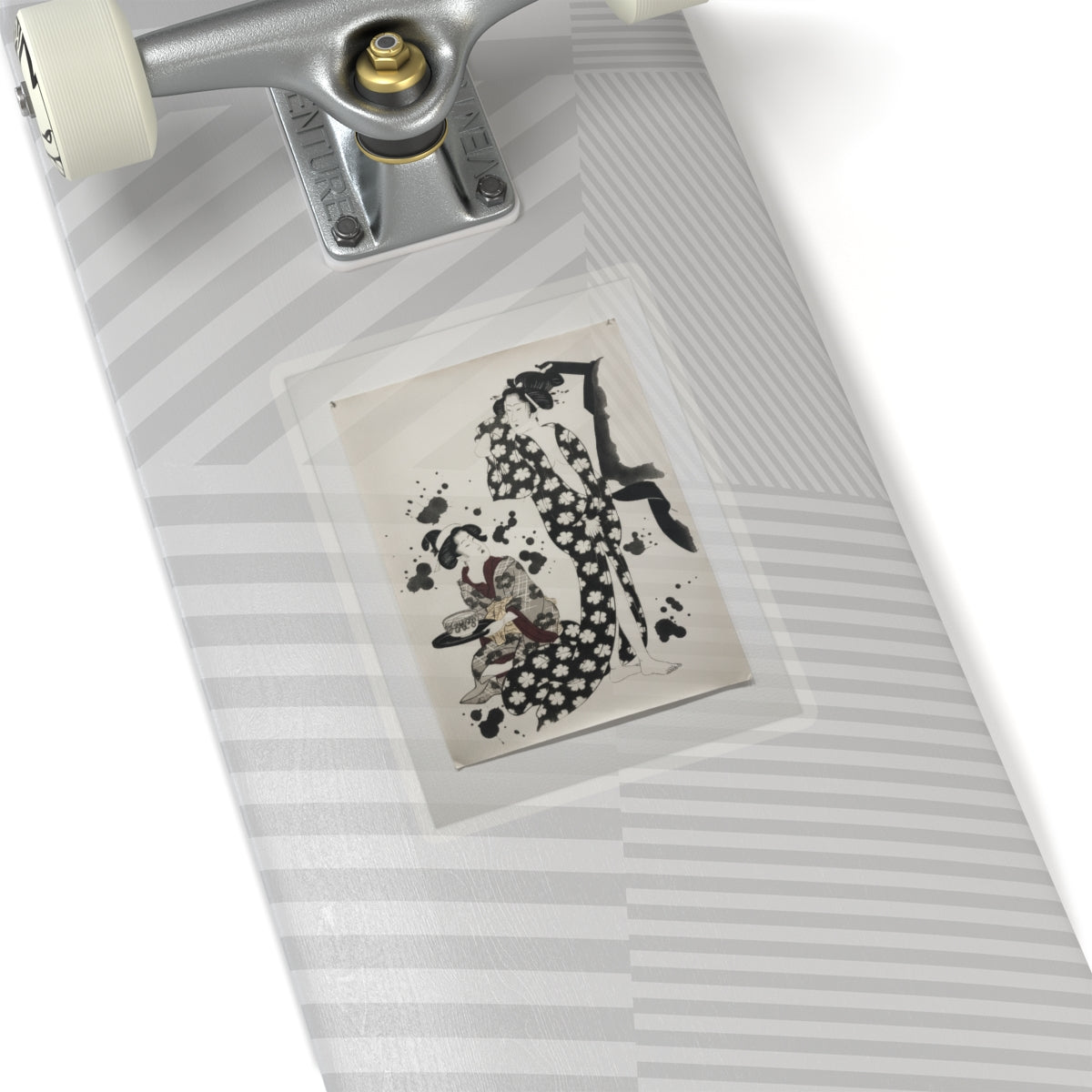 Watercolor — Young Woman Making Her Toilet — Kiss-Cut Sticker