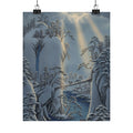 Dramatic Storm — River Gorge In Snow — Matte Poster