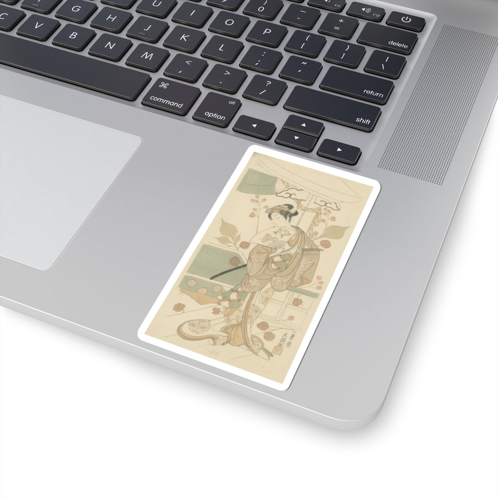 Botanical — The Actor Ichikawa Uzayemon Ix 1724–1785 In A Female Role — Kiss-Cut Sticker