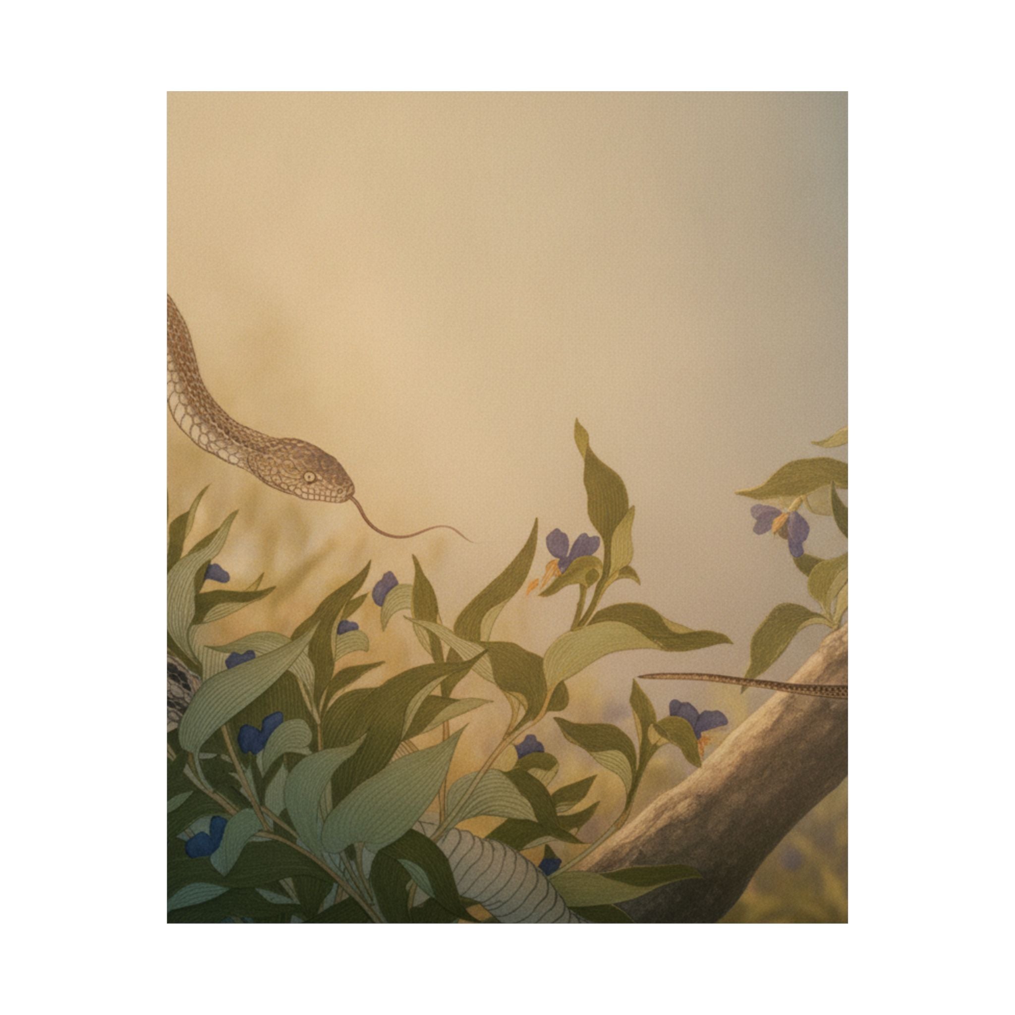 Scenic Nature — Rat Snake (Hebi); Lizard Or Skink (Tokage), From The Picture Book Of Crawling Cr — Matte Poster