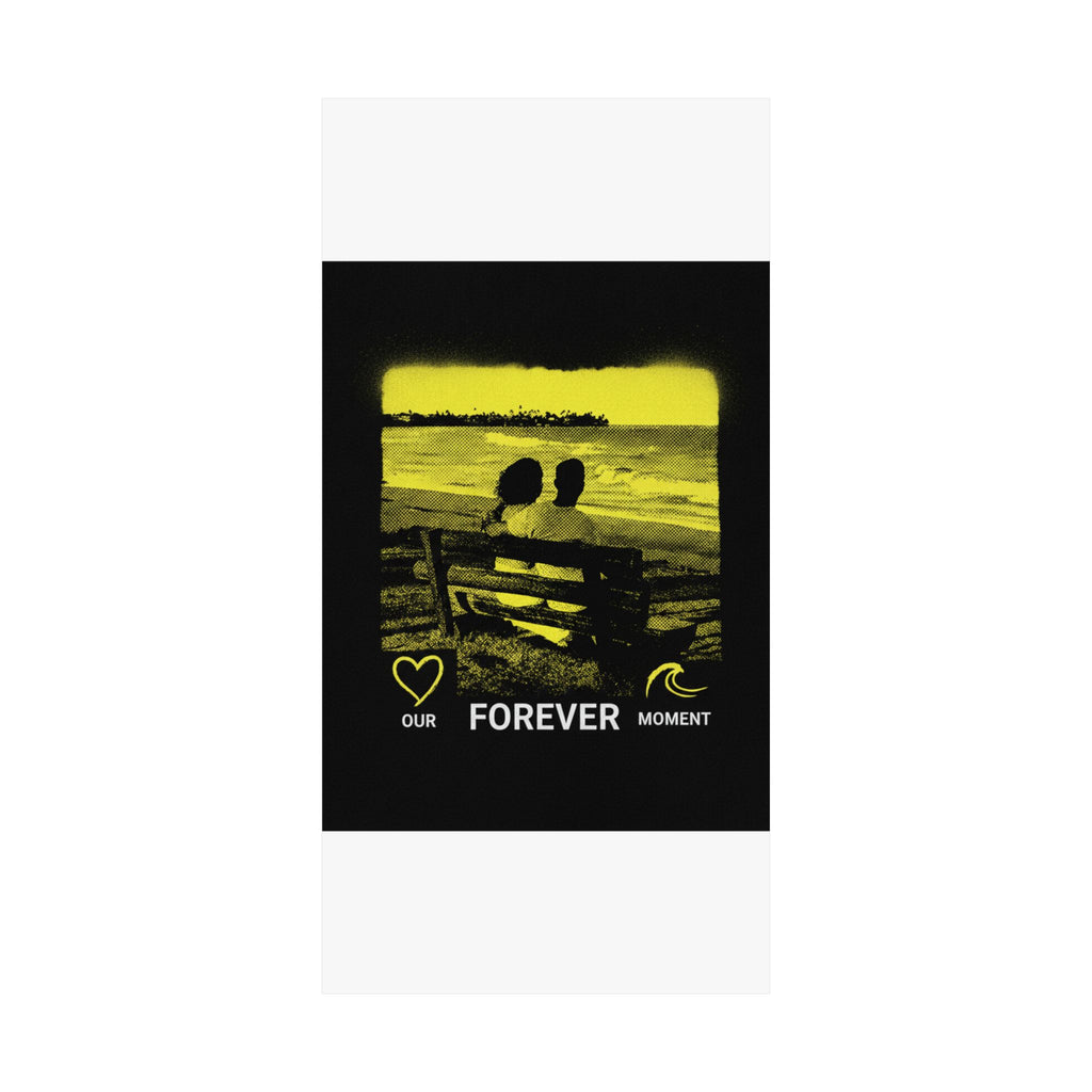 Our Forever Moment Beach Sunset Couple Yellow Matte Poster