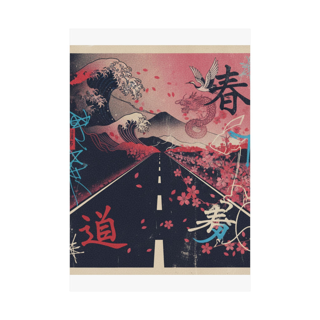 Japanese Street — Road — Matte Poster